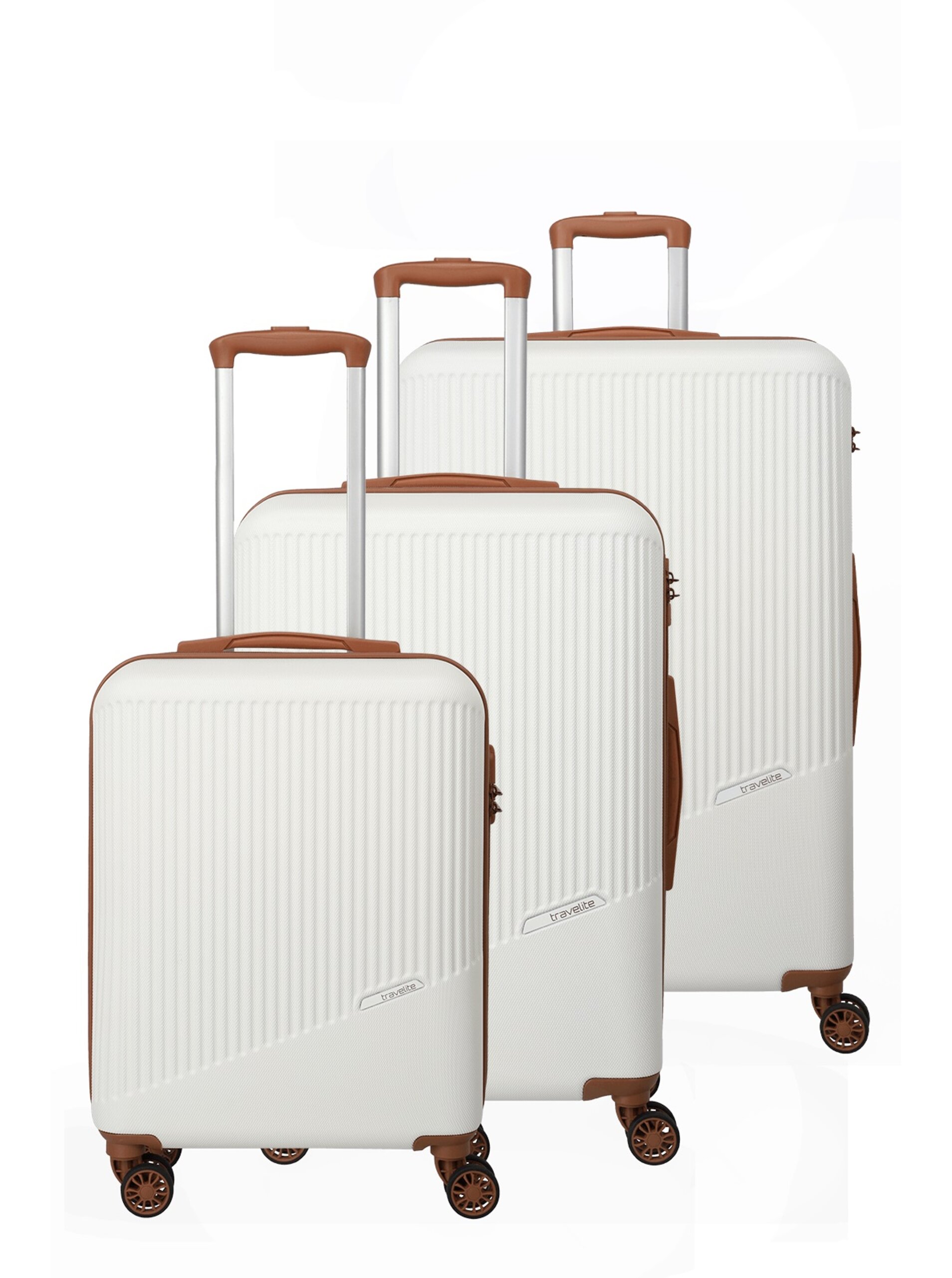 Sada cestovních kufrů Travelite Bali S,M,L White/Cognac