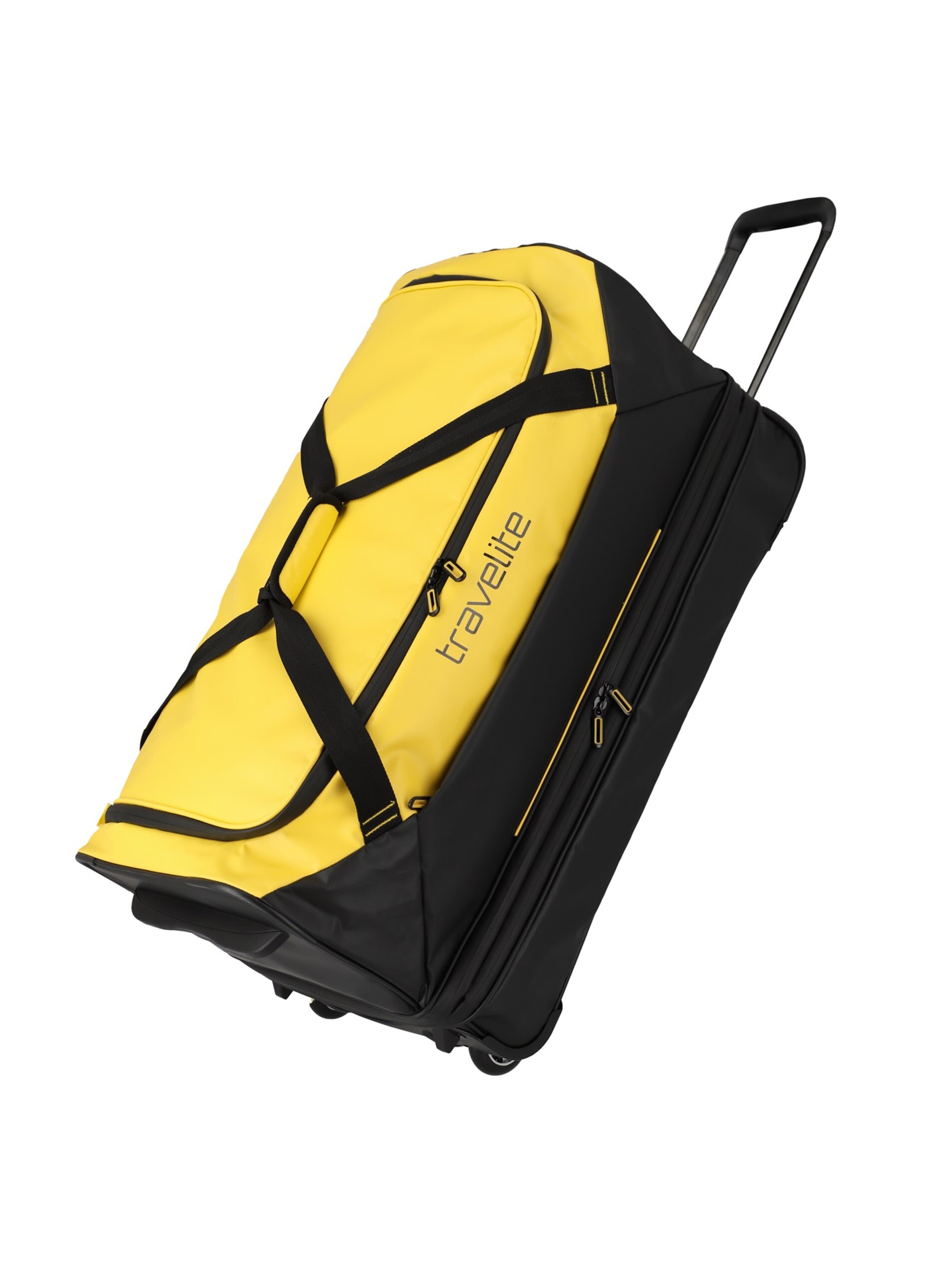 Lacno Cestovná taška Travelite Basics Wheeled Duffle exp. Black/yellow