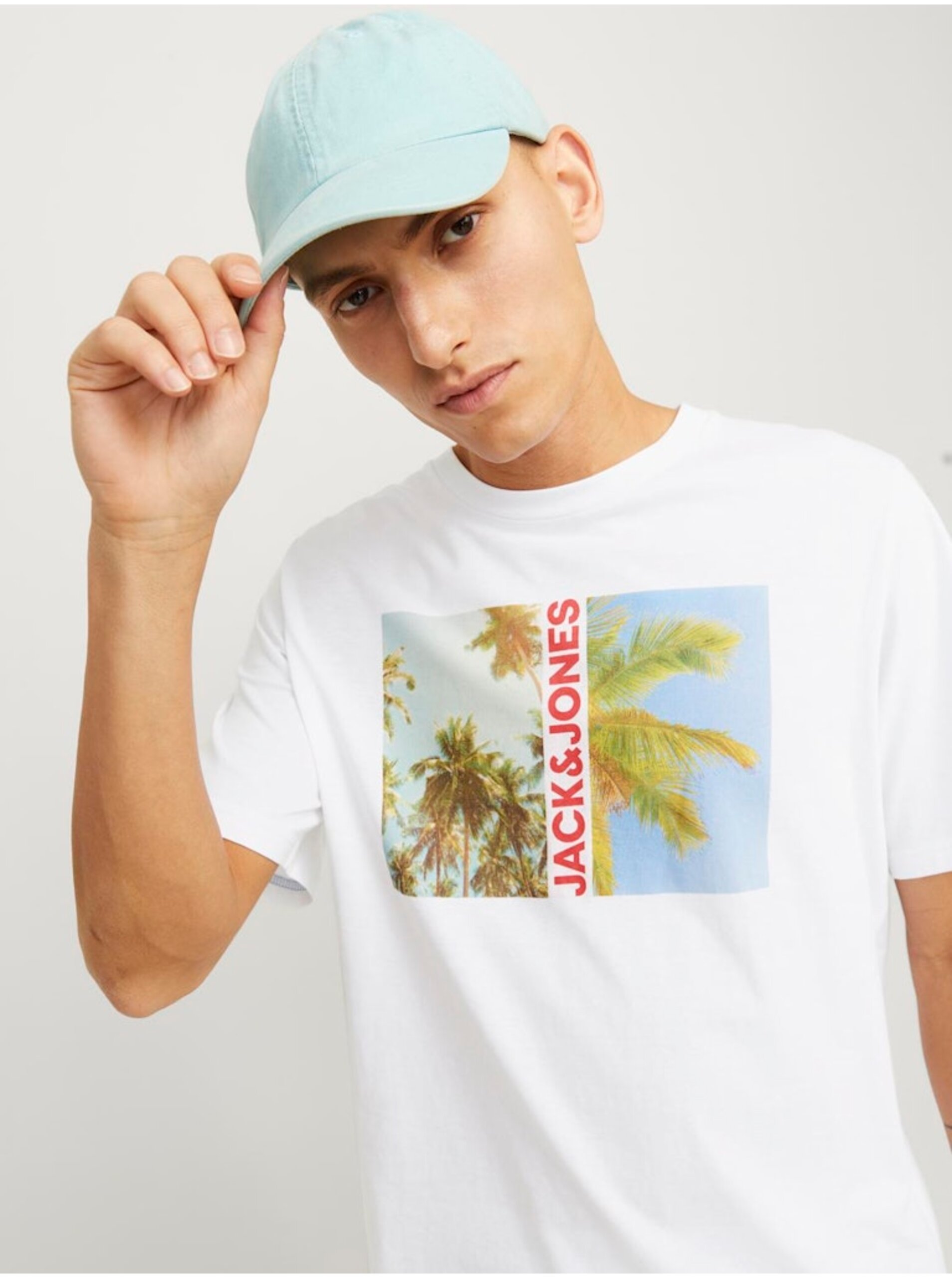 Bílé pánské tričko Jack & Jones Navin