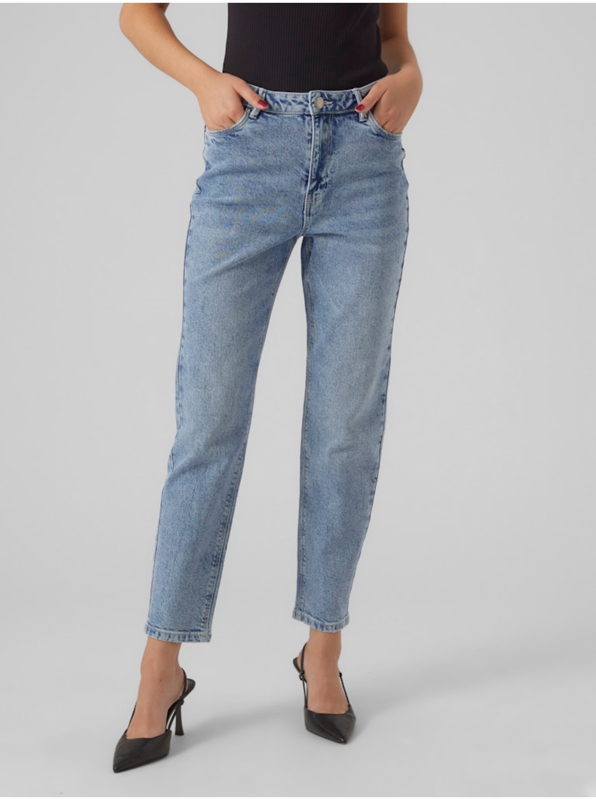 Světle modré dámské mom džíny Vero Moda Linda
