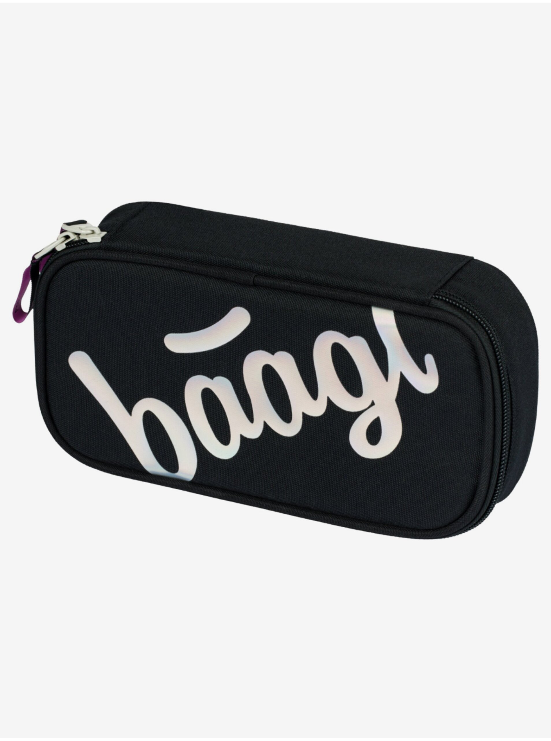 Černý školní penál etue Baagl Metallic Holo