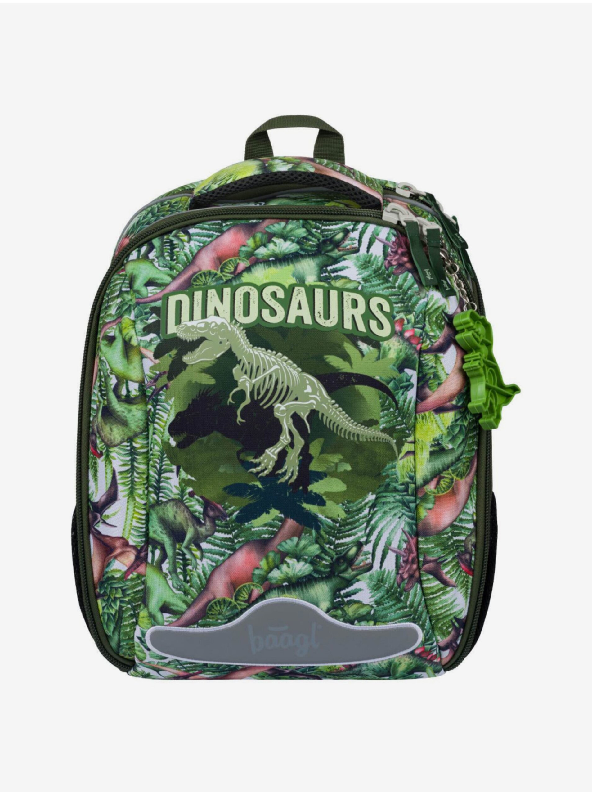 Zelená školní aktovka shelly dinosaurs Baagl
