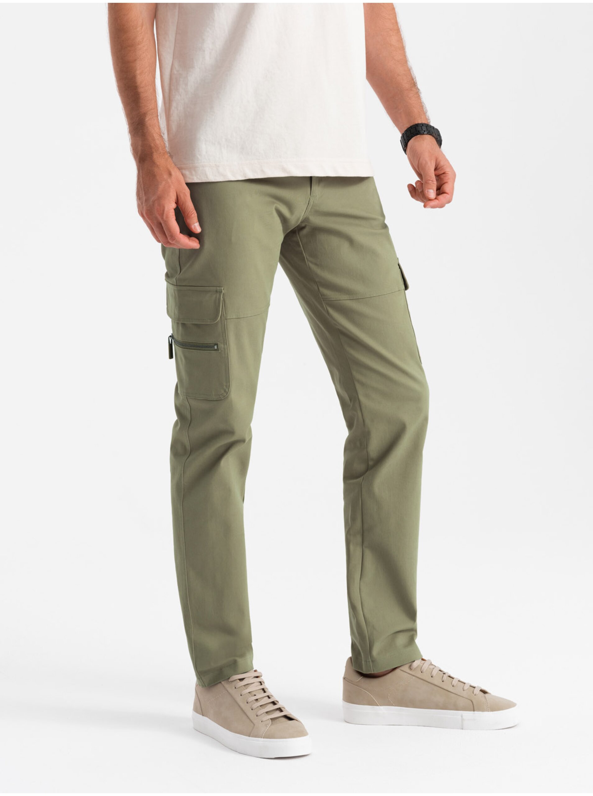 Levně Pánské kalhoty Ombre Clothing STRAIGHT LEG CARGO V2 OM-PACG-0204