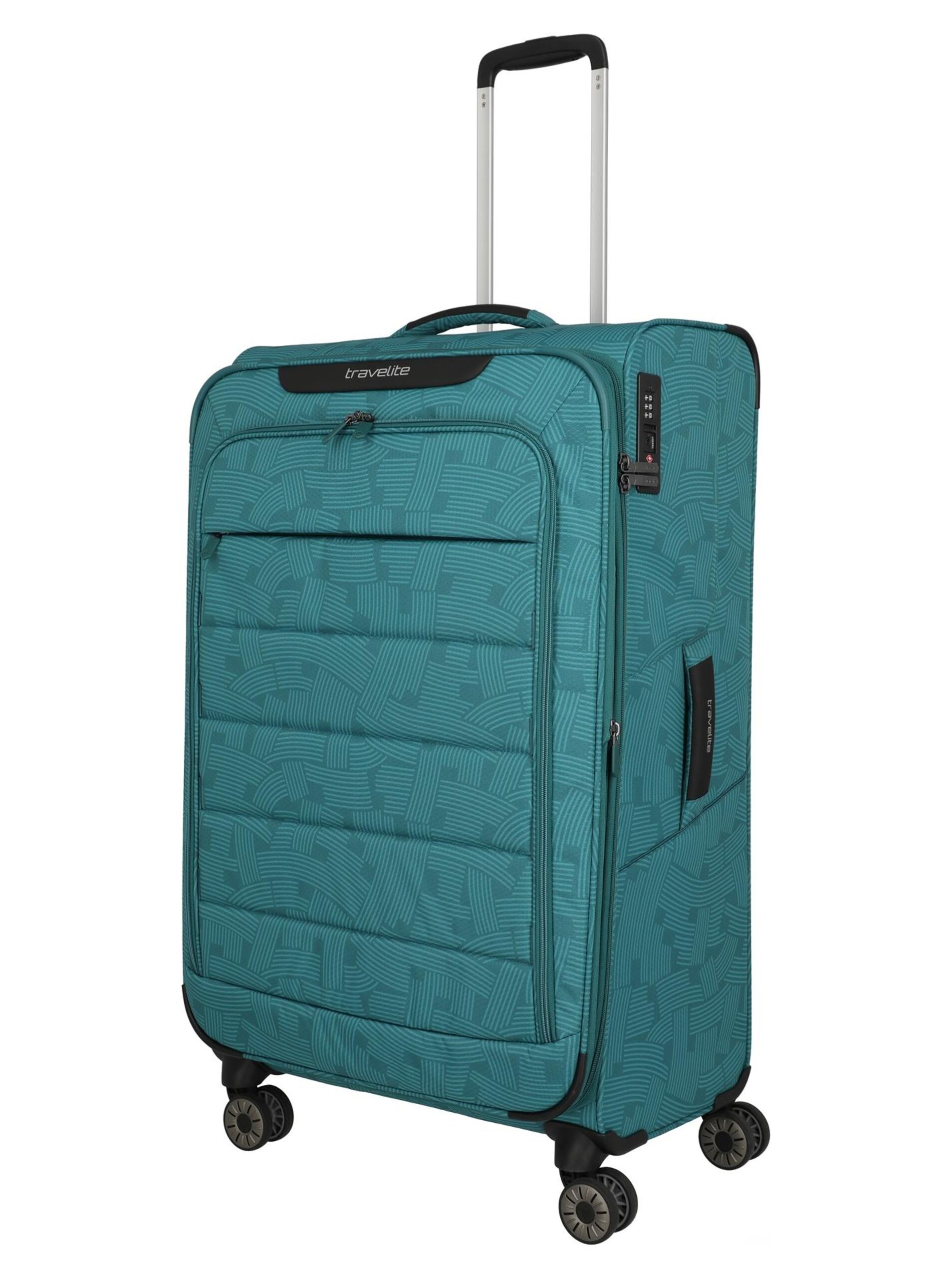Cestovní kufr Travelite Skaii 4w L Print Petrol
