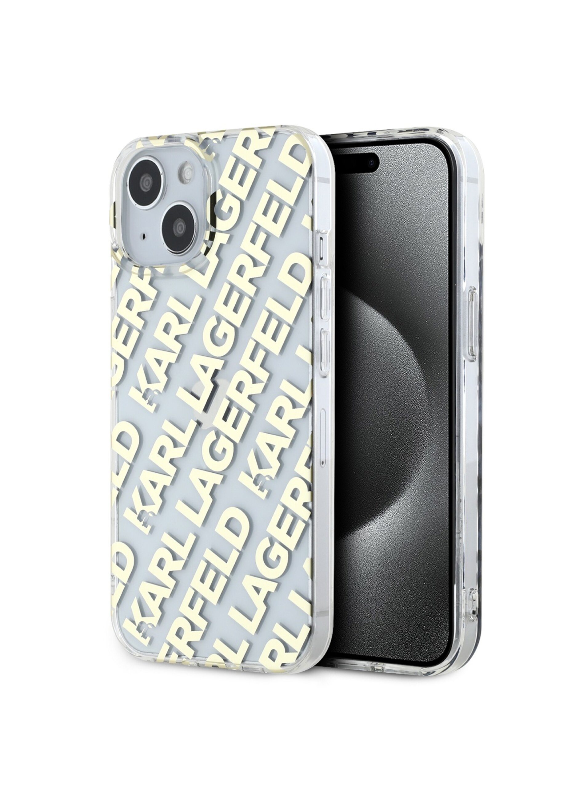 Karl Lagerfeld IML Electroplated Repeated Logo Zadní Kryt pro iPhone 15 Gold