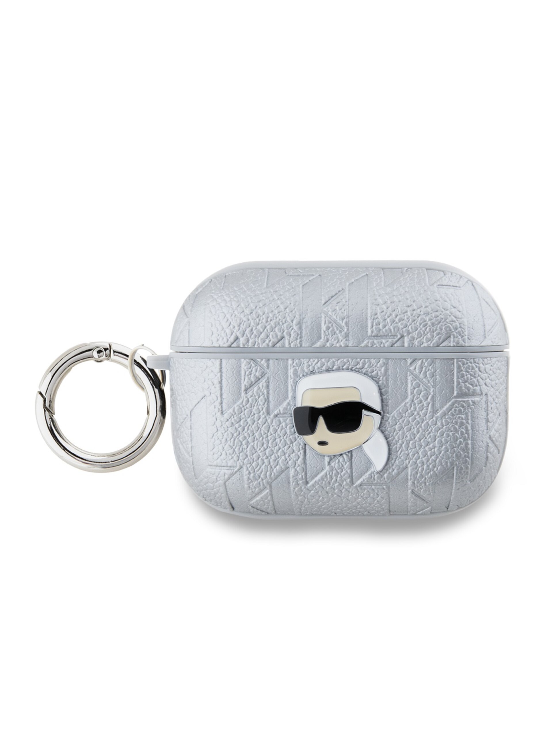 Levně Karl Lagerfeld PU Embossed Karl Head Pouzdro pro AirPods Pro 2 Silver