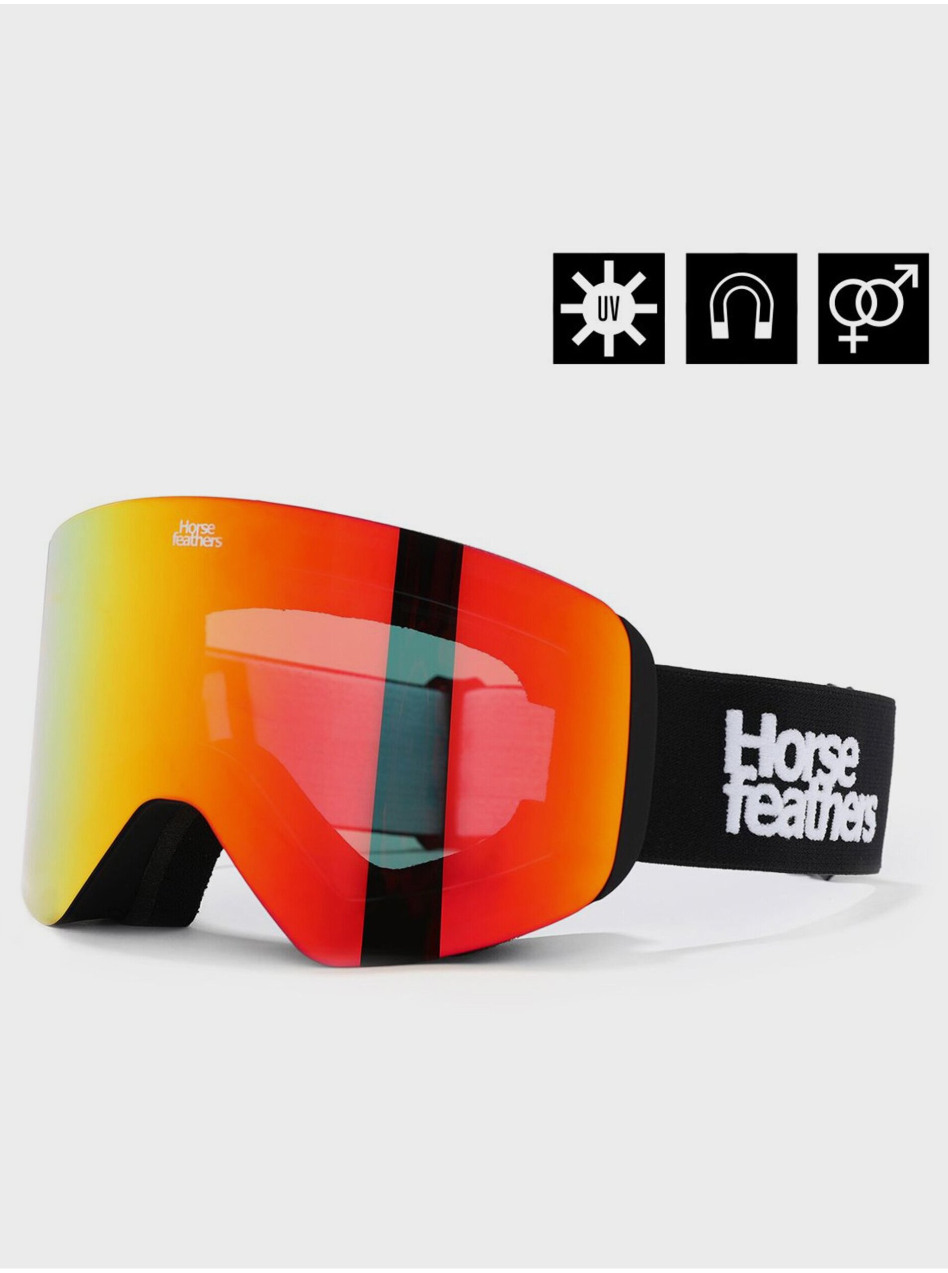 Snowboardové brýle Colt - black/mirror red HORSEFEATHERS