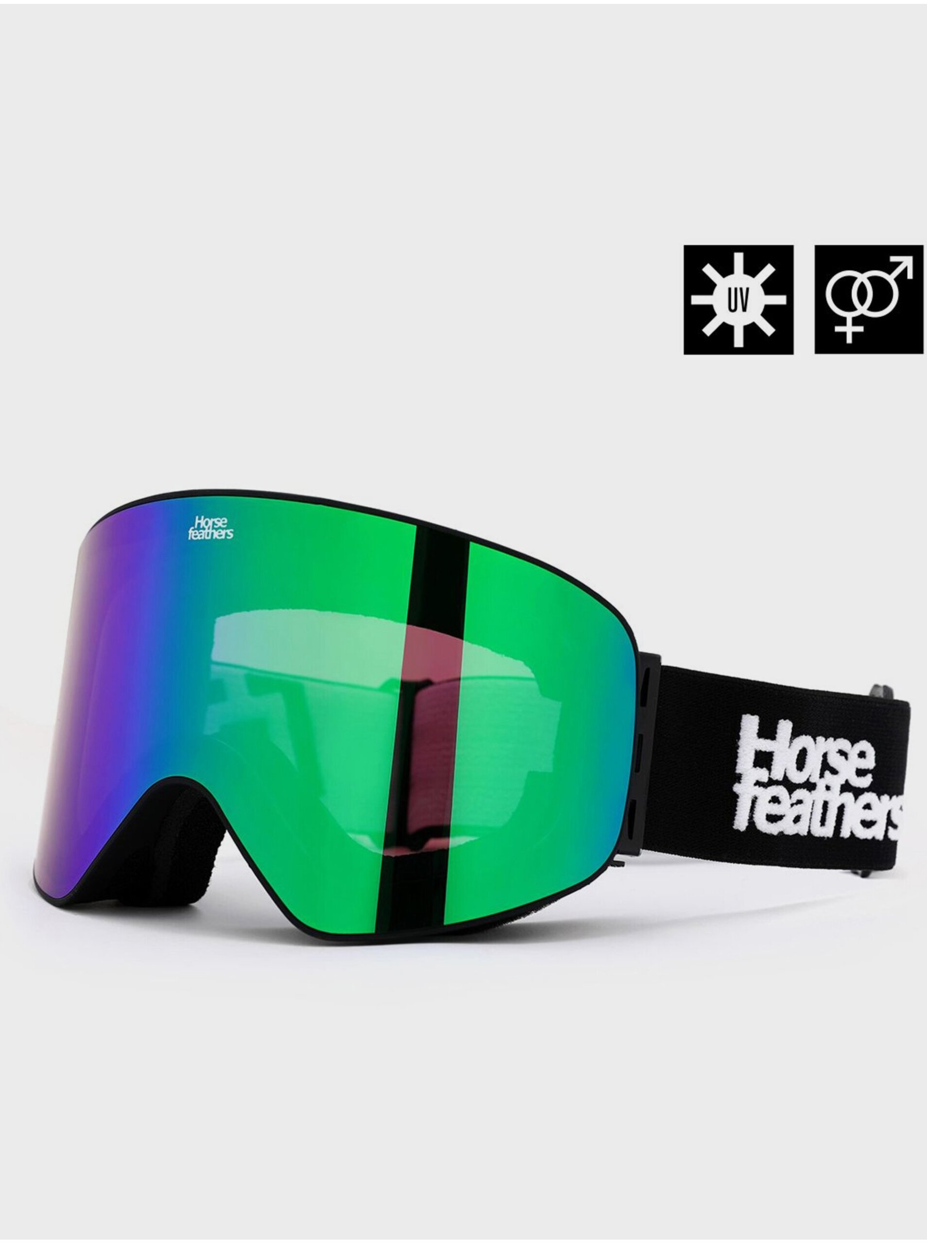 Snowboardové brýle Edmond - black/mirror green HORSEFEATHERS