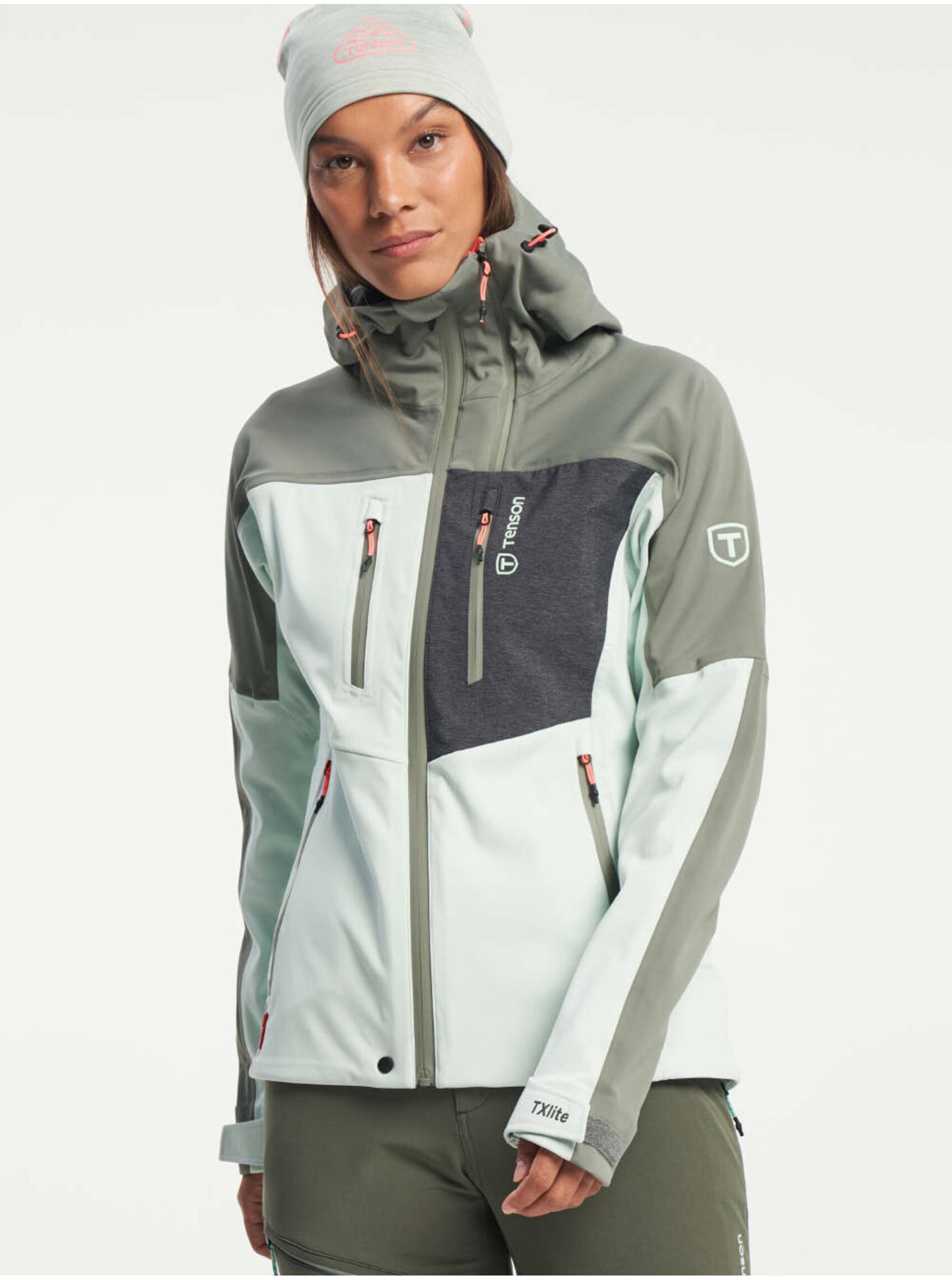 dámská skialpová softshellová bunda TENSON Touring Softshell W světle zelená