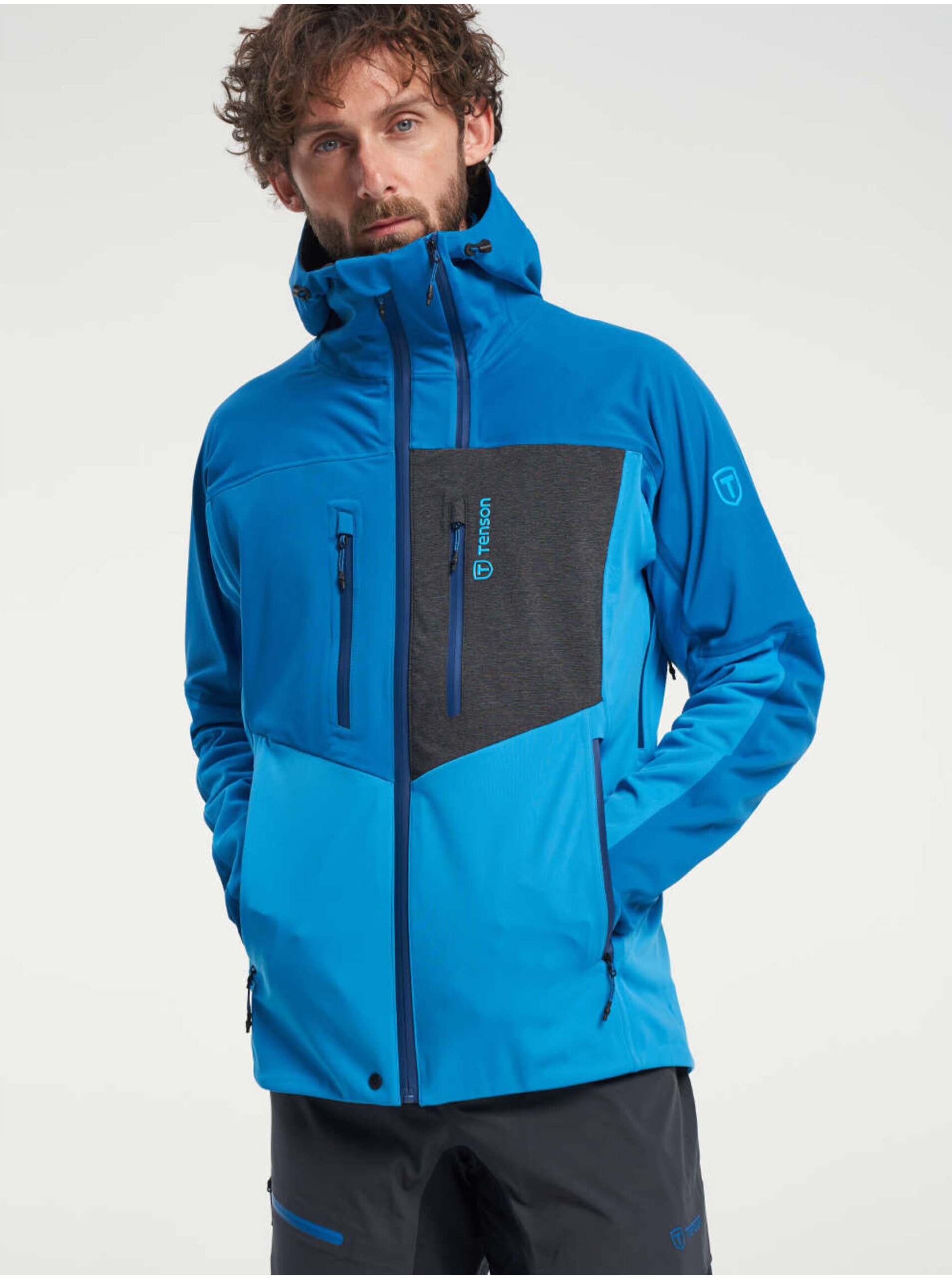 pánská skialpová softshellová bunda TENSON Touring Softshell M tyrkysová