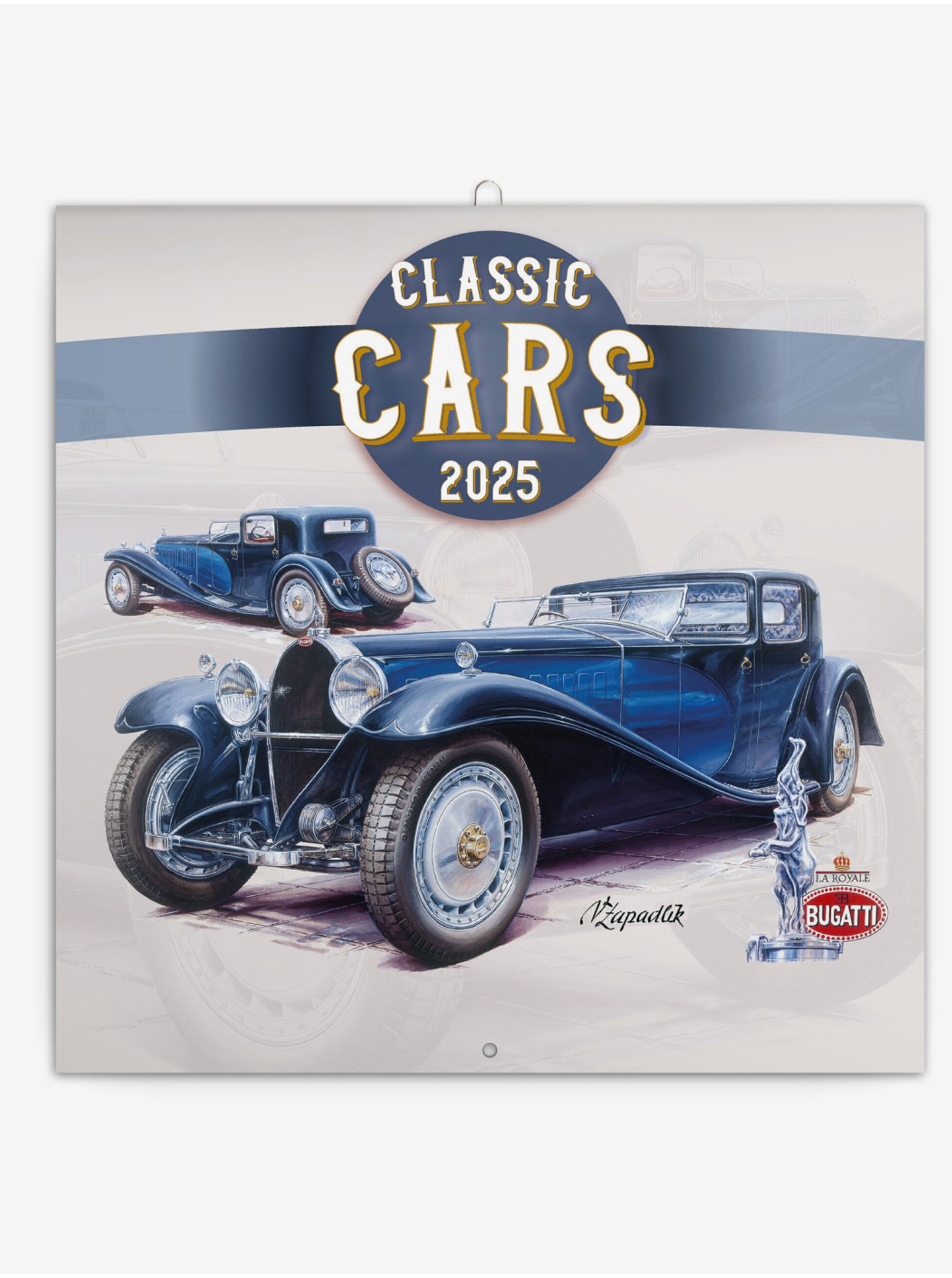 Levně NOTIQUE Poznámkový kalendář Classic Cars – Václav Zapadlík, 2025, 30 x 30 cm