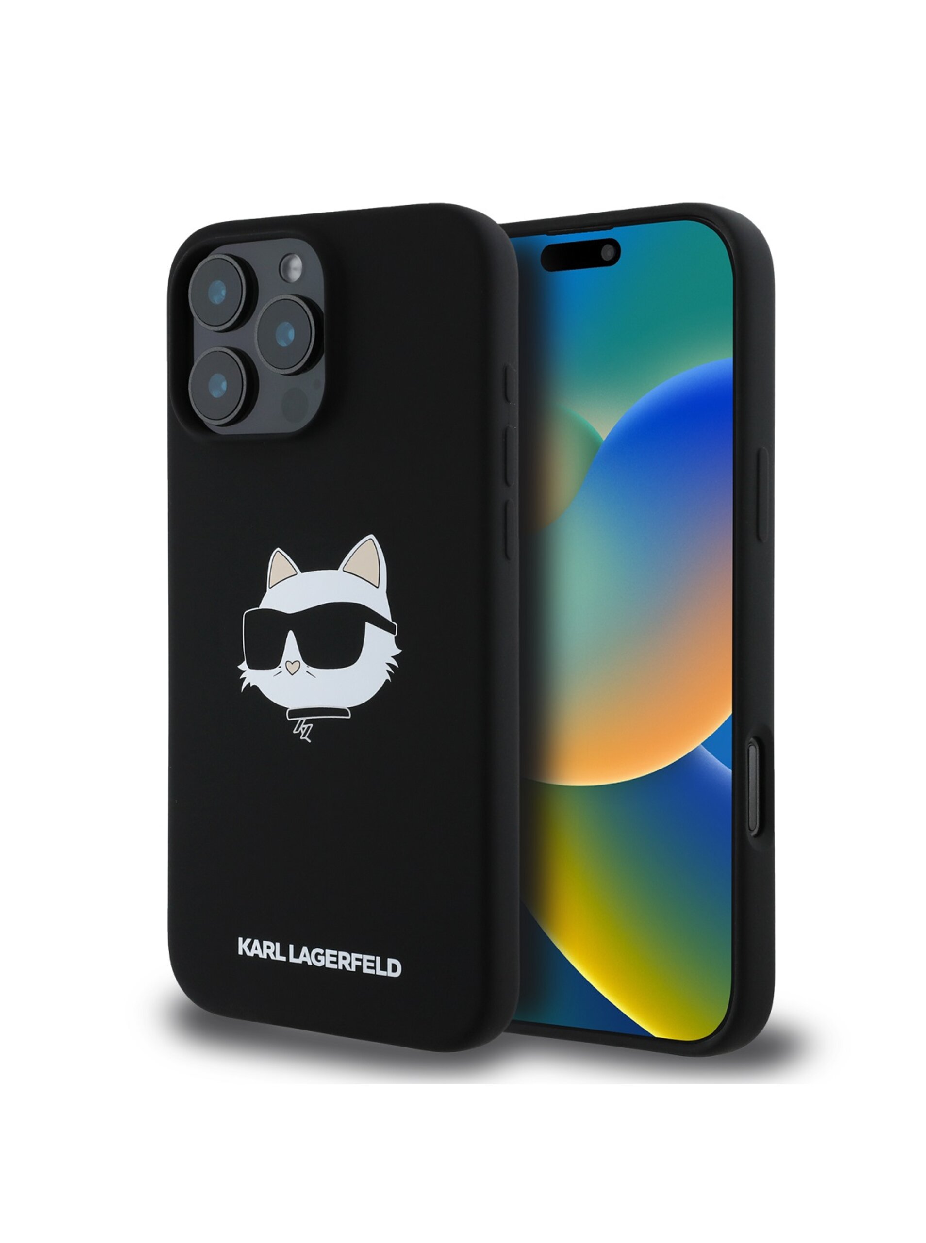 Karl Lagerfeld Liquid Silicone Choupette Head MagSafe Zadní Kryt pro iPhone 16 Pro Black