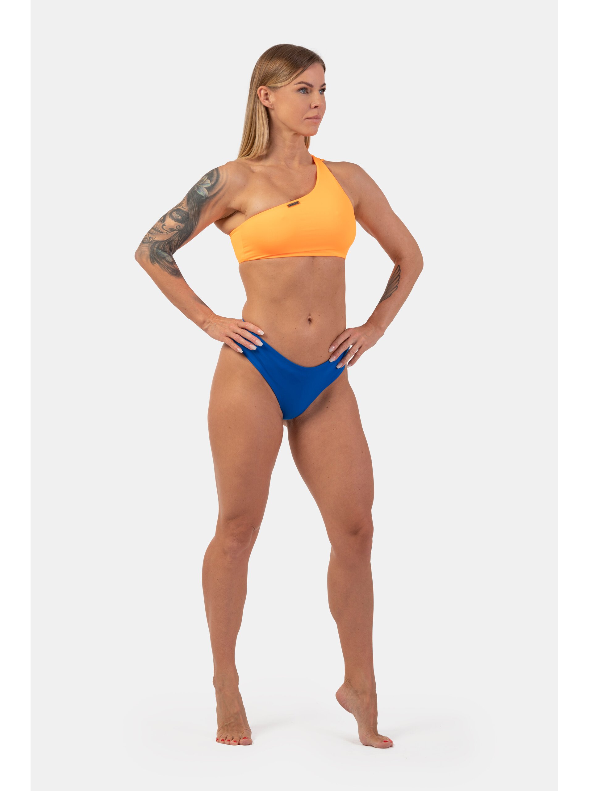 Oranžové Bandeau Bikini plavky na jedno rameno - vrchní díl 449