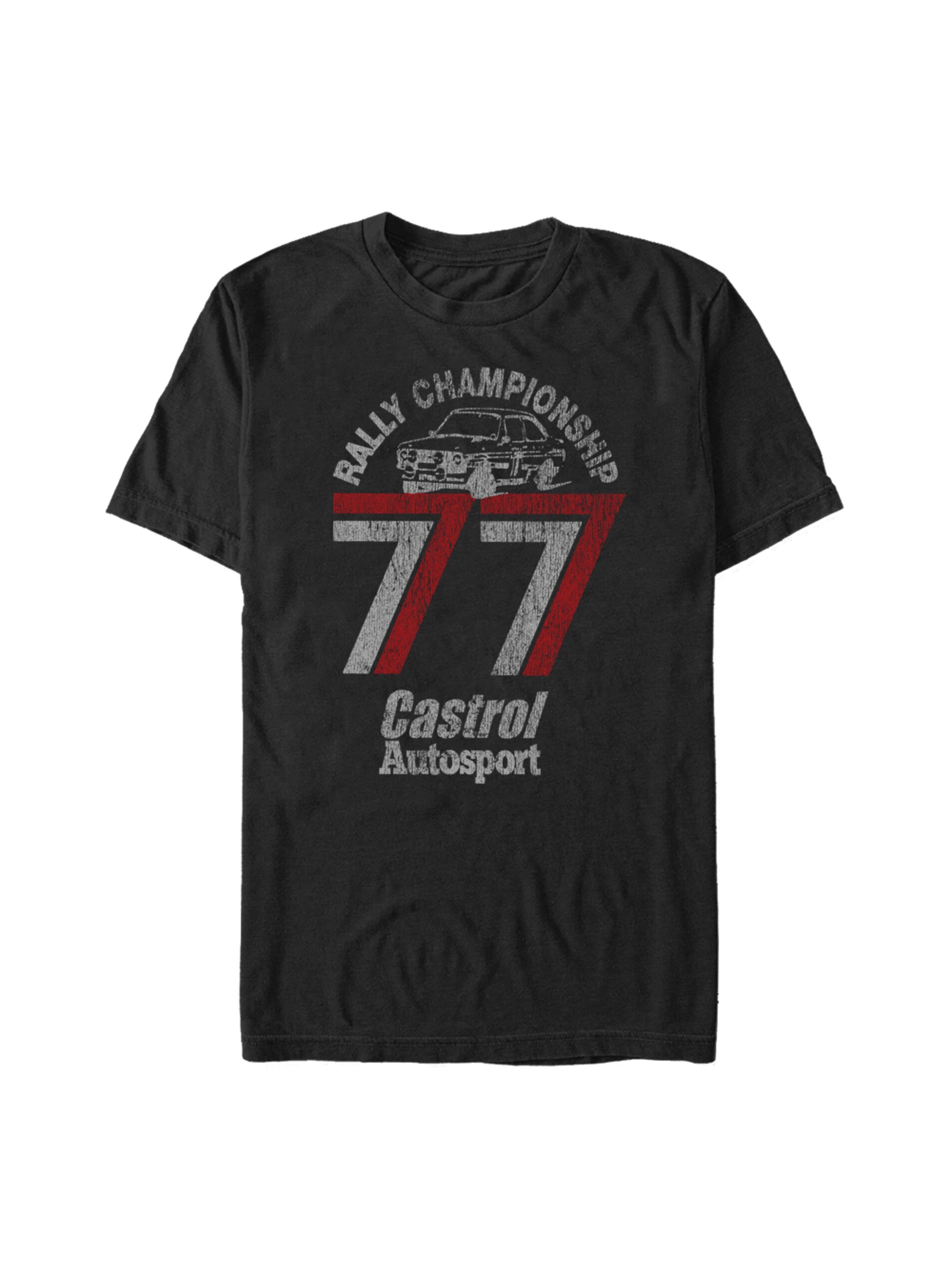 Černé tričko Castrol Vintage Distressed Rally Championship