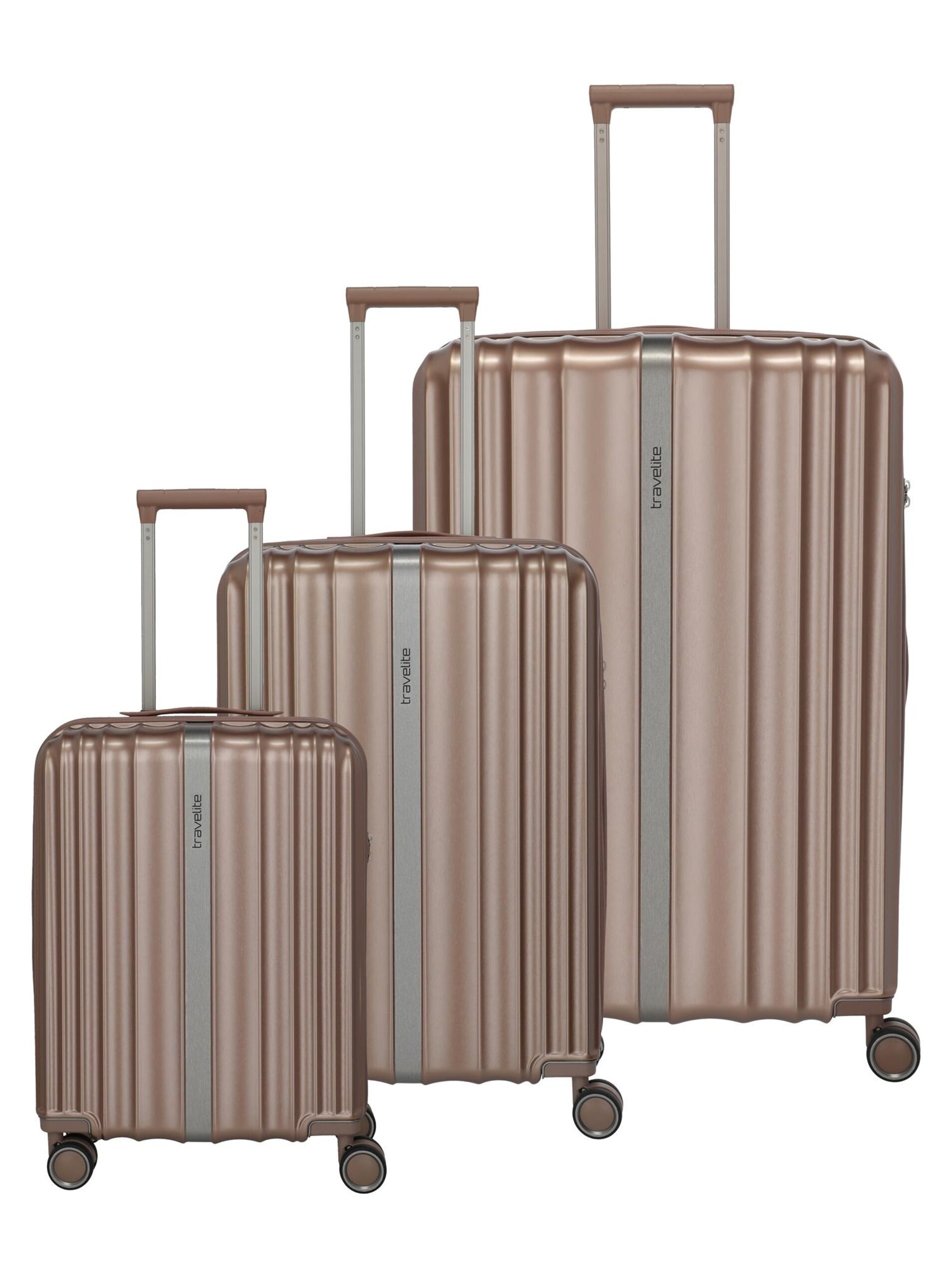Sada cestovních kufrů Travelite Paros 4w S,M,L Cappuccino