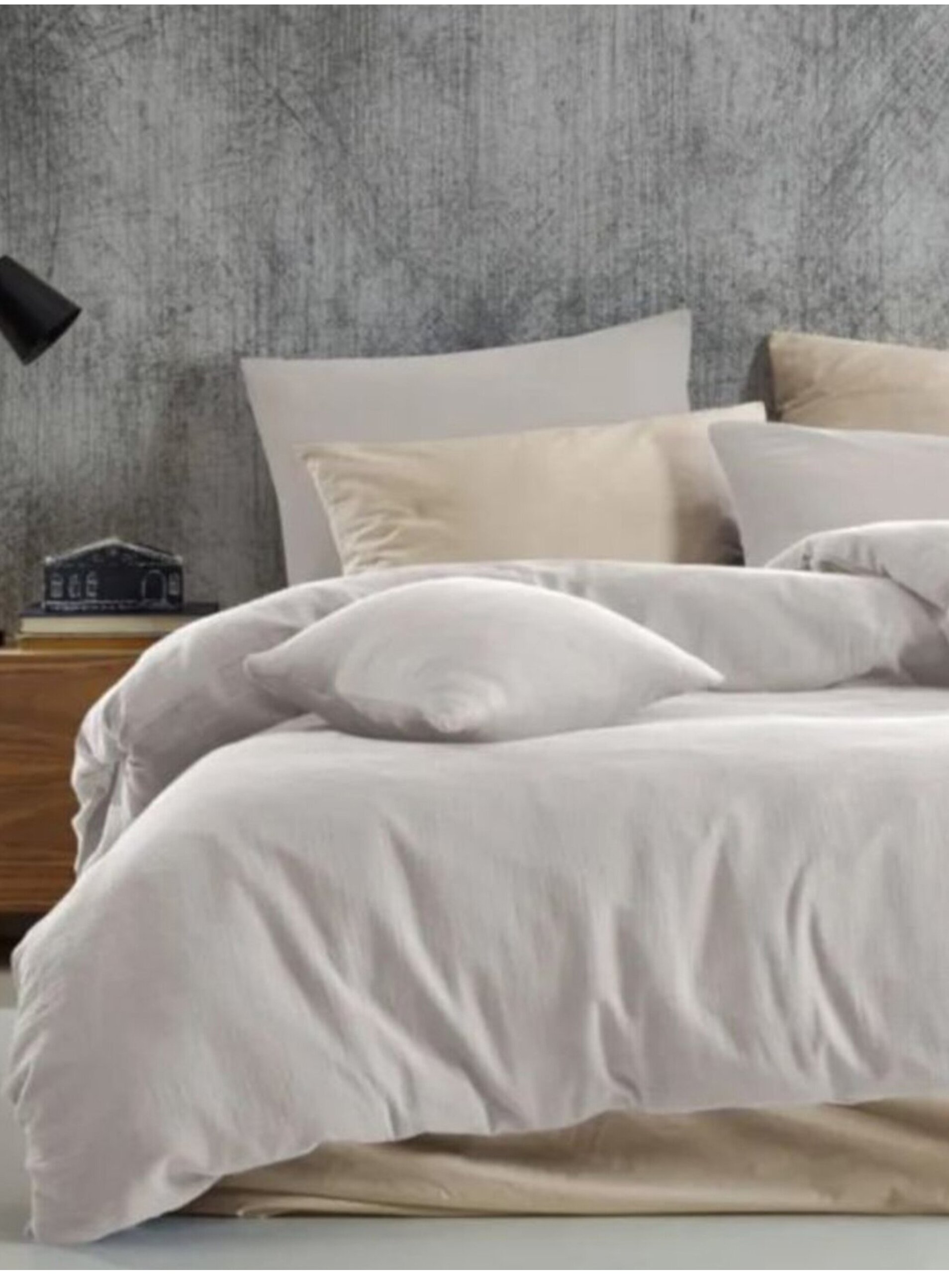 Prodloužené mušelínové povlečení 140x220, 70x90cm smetanové Kvalitex
