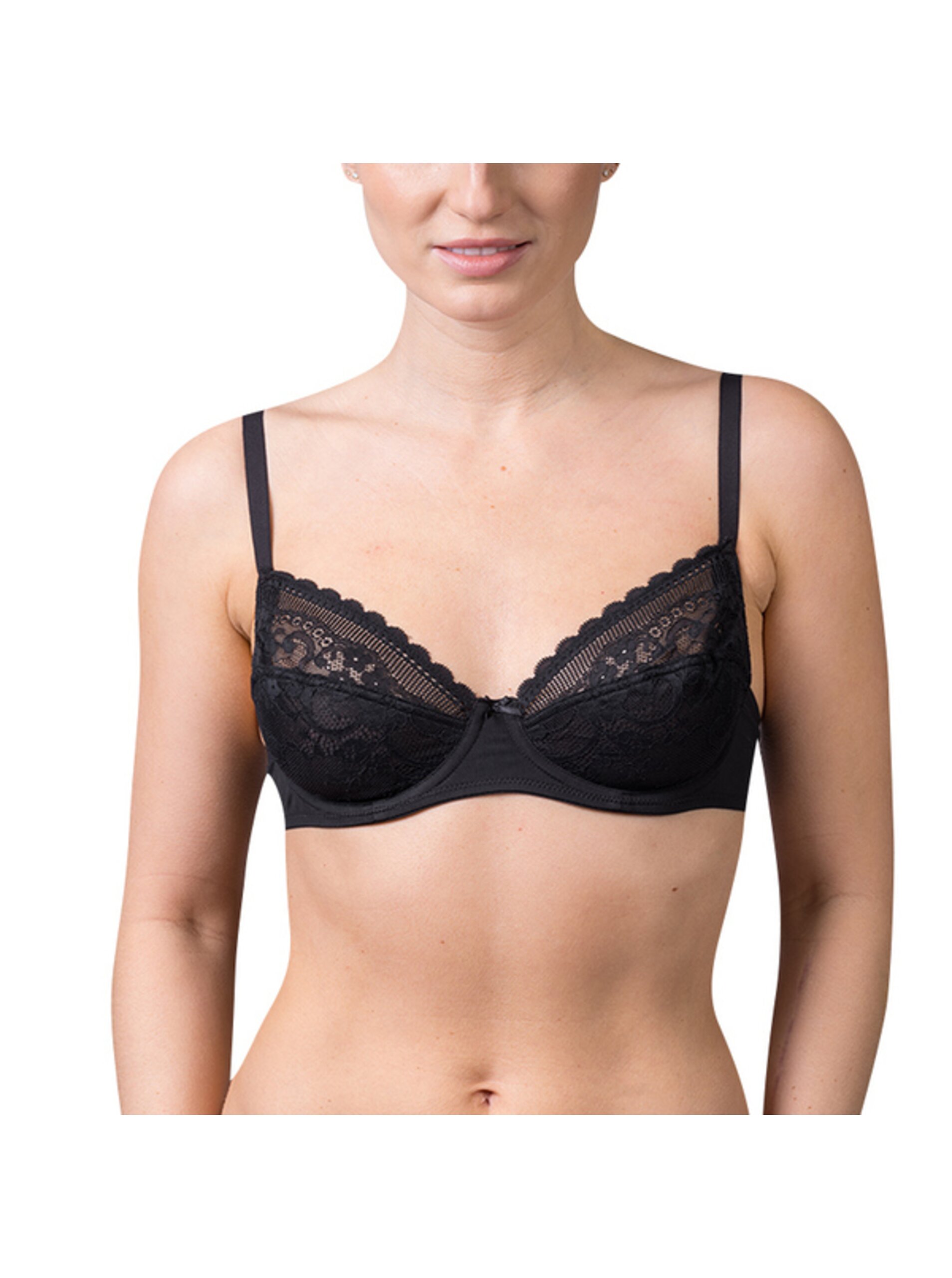 DAILY LACE BRA - Dámska čipková podprsenka - čierna