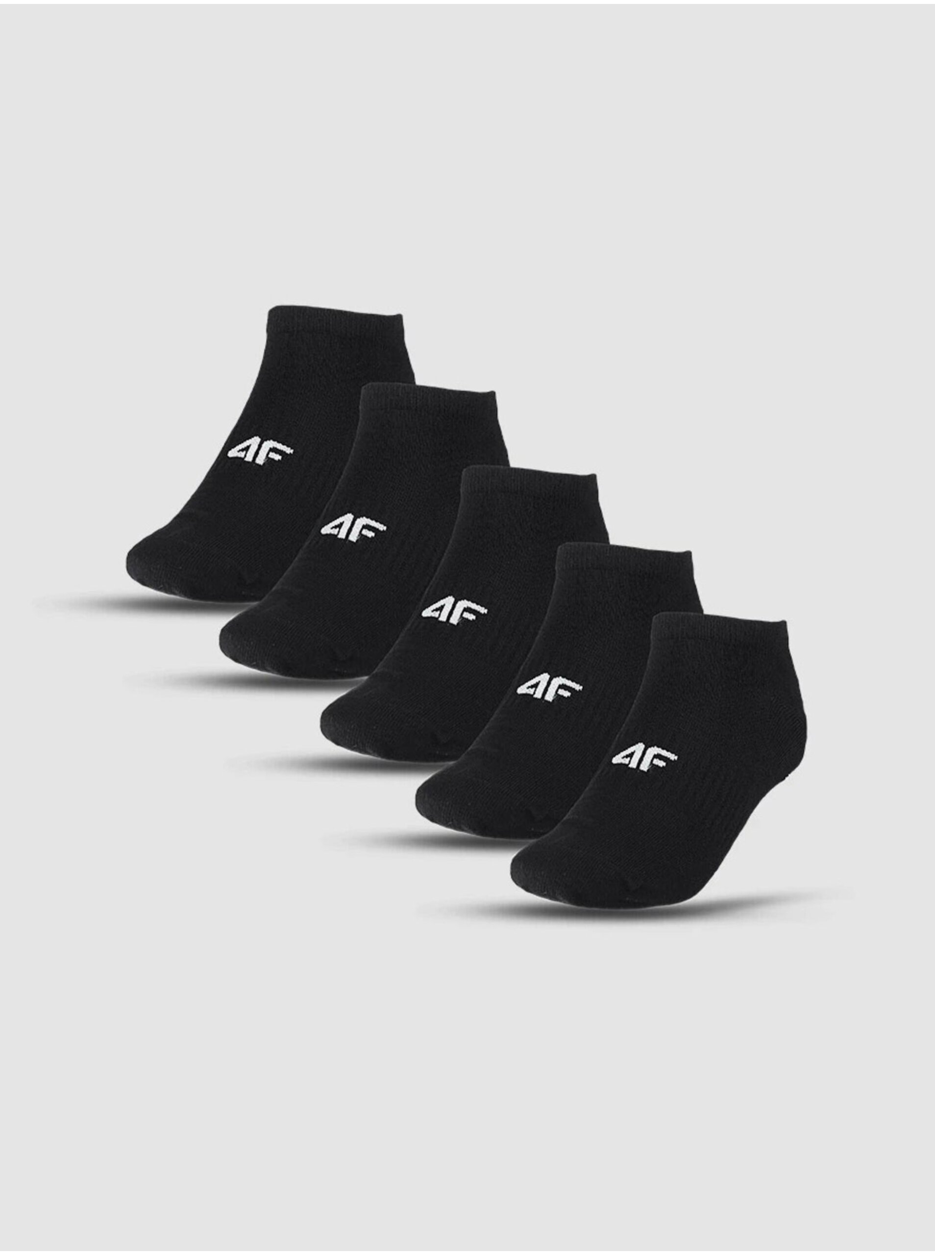 Pánské ponožky casual pod kotník (5pack) 4F - černé Velikost: