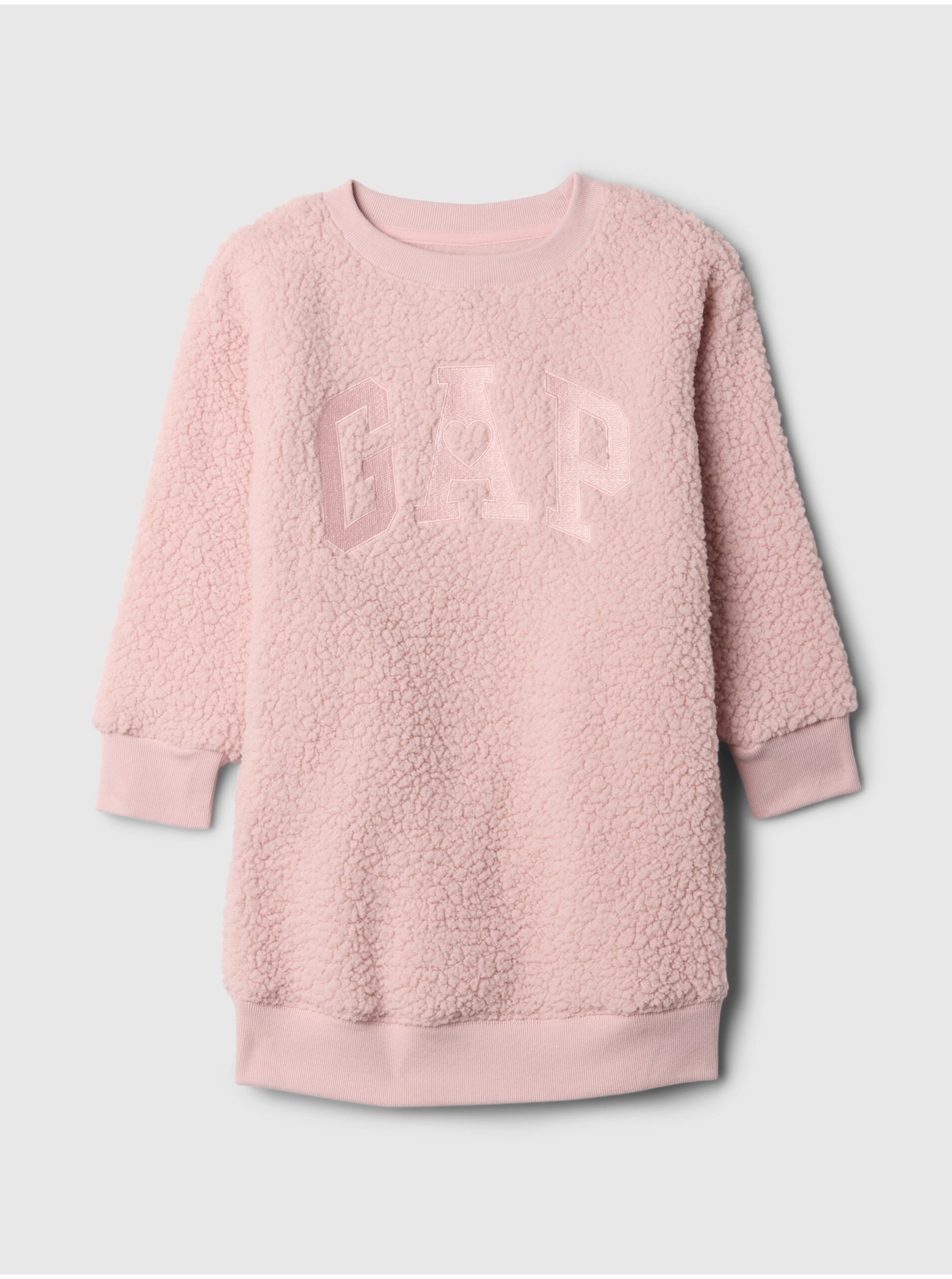Lacno Baby sherpa mikinové šaty s logom GAP