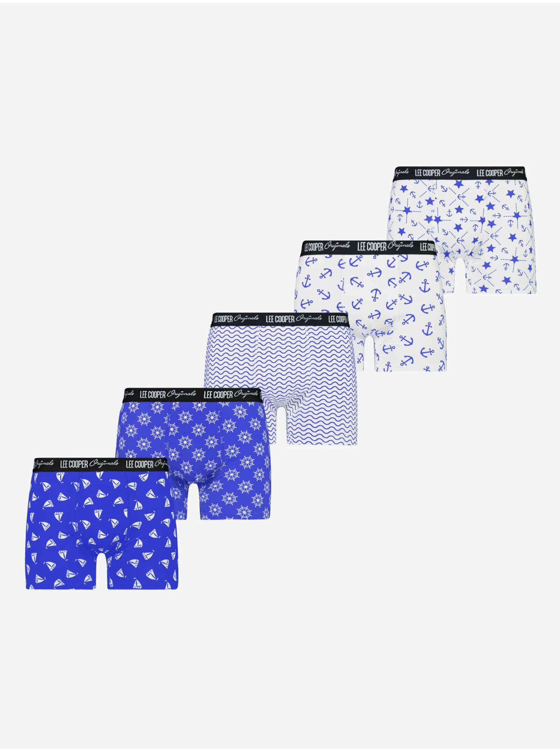 Levně Pánské boxerky Lee Cooper 5 pack bílá