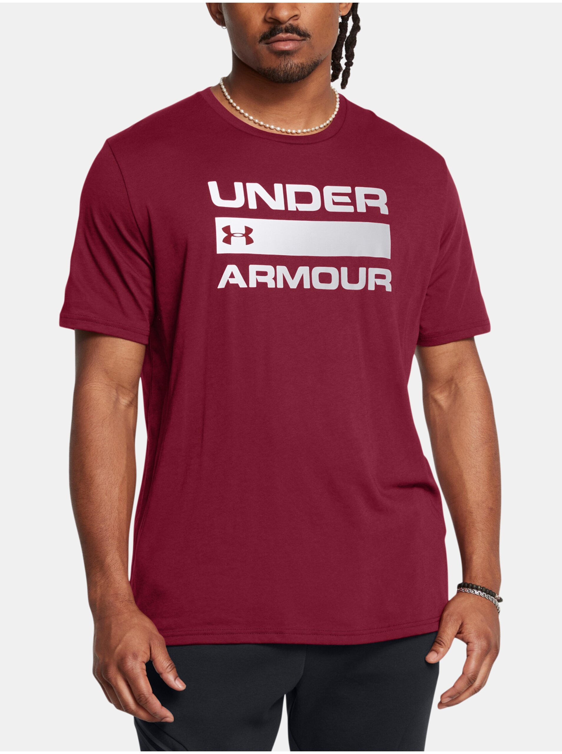 Pánské tričko Under Armour UA TEAM ISSUE WORDMARK SS-RED