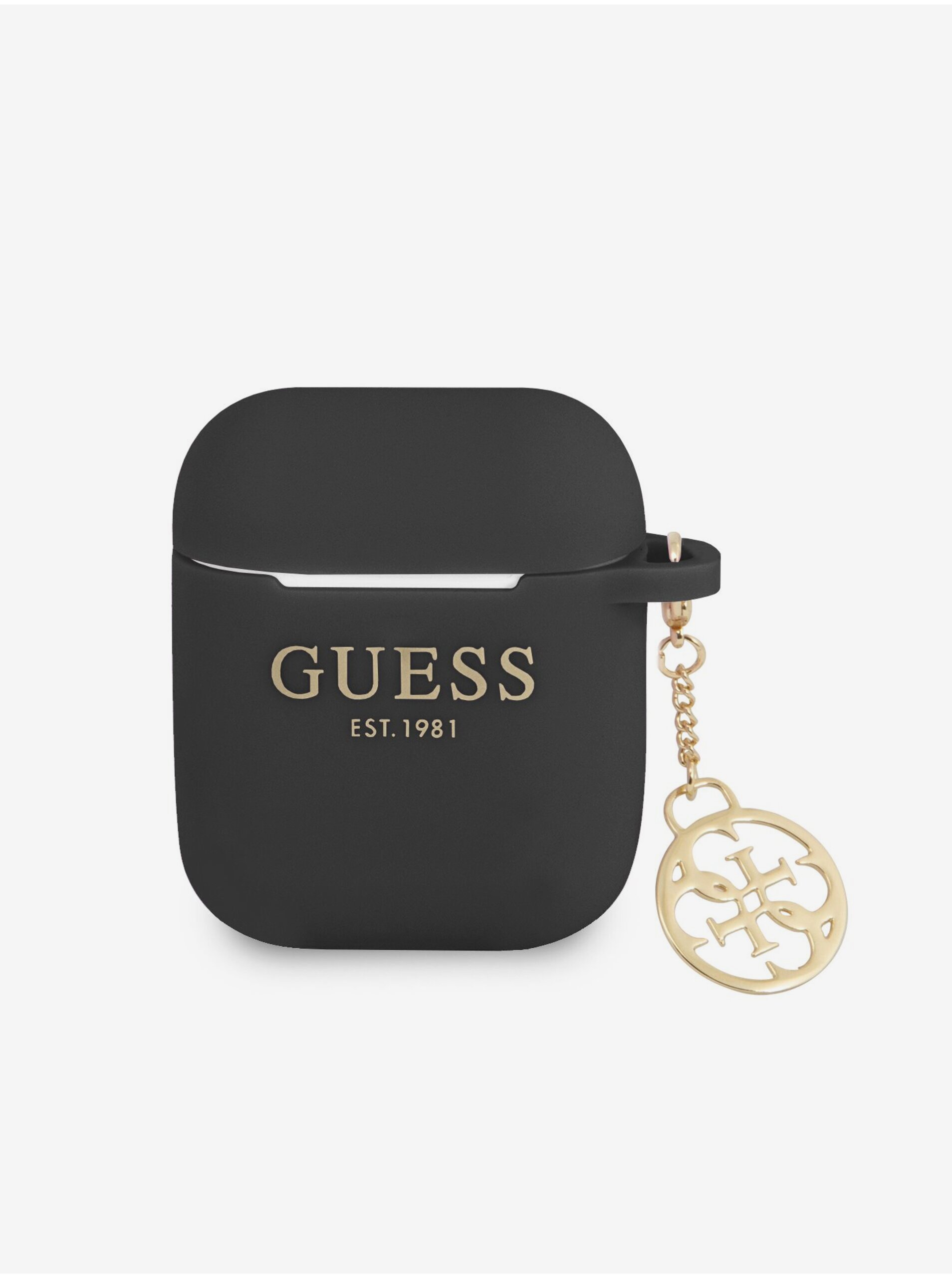 Guess 4G Charm Silikonové Pouzdro pro AirPods 1/2 Black