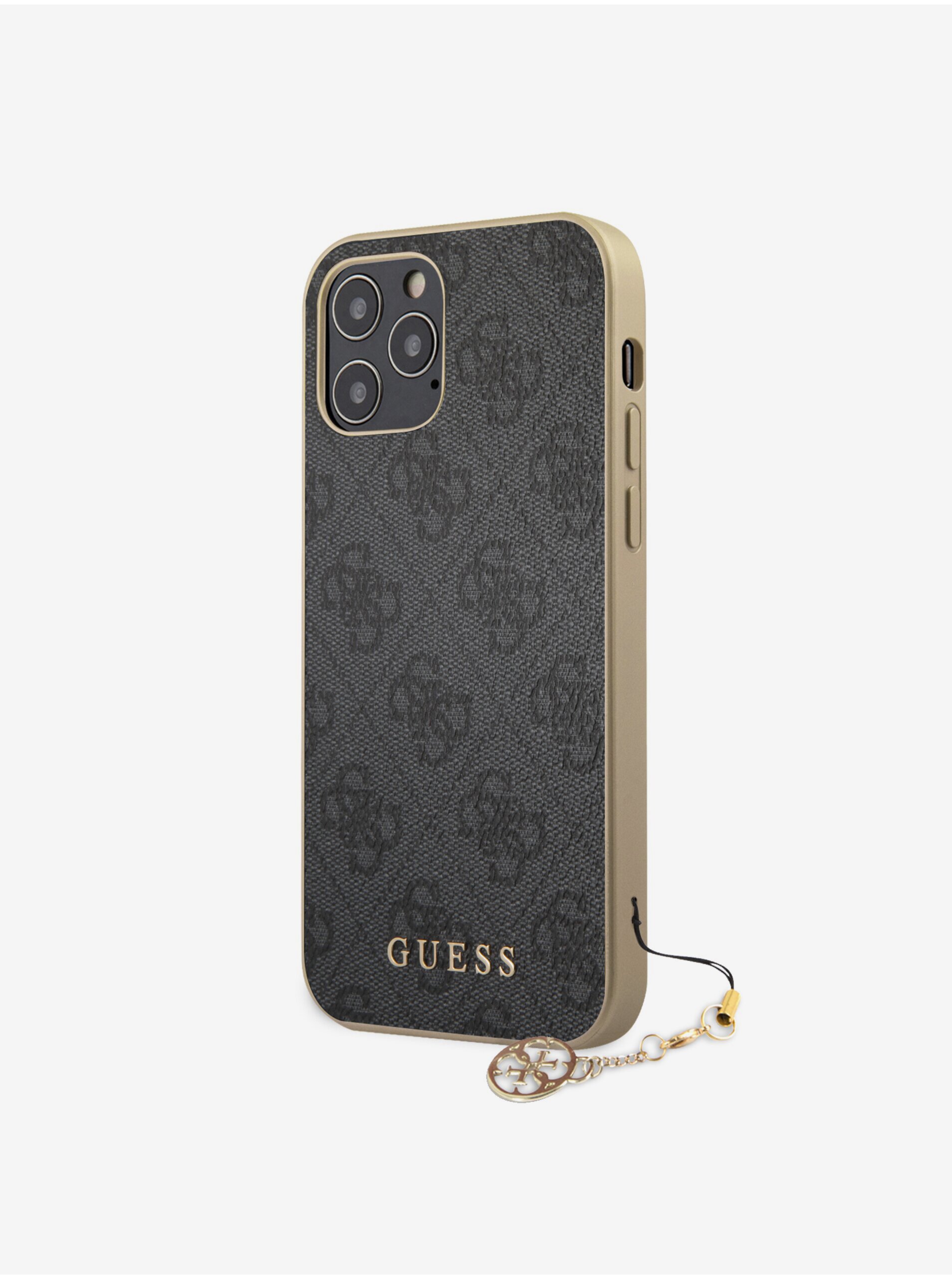 Levně Guess 4G Charm Zadní Kryt pro iPhone 12/12 Pro 6.1 Grey