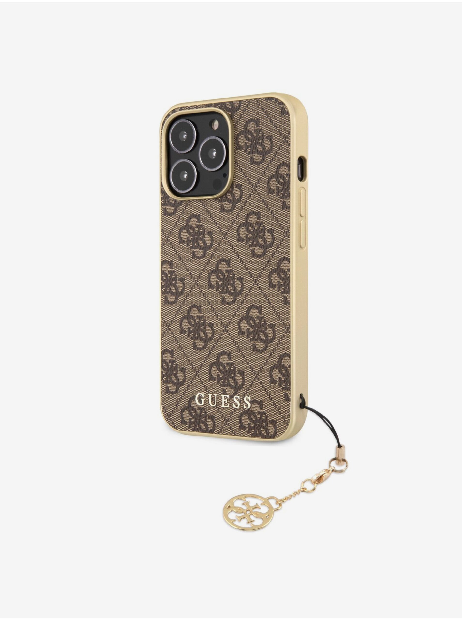 Levně Guess 4G Charm Zadní Kryt pro iPhone 13 Pro Brown