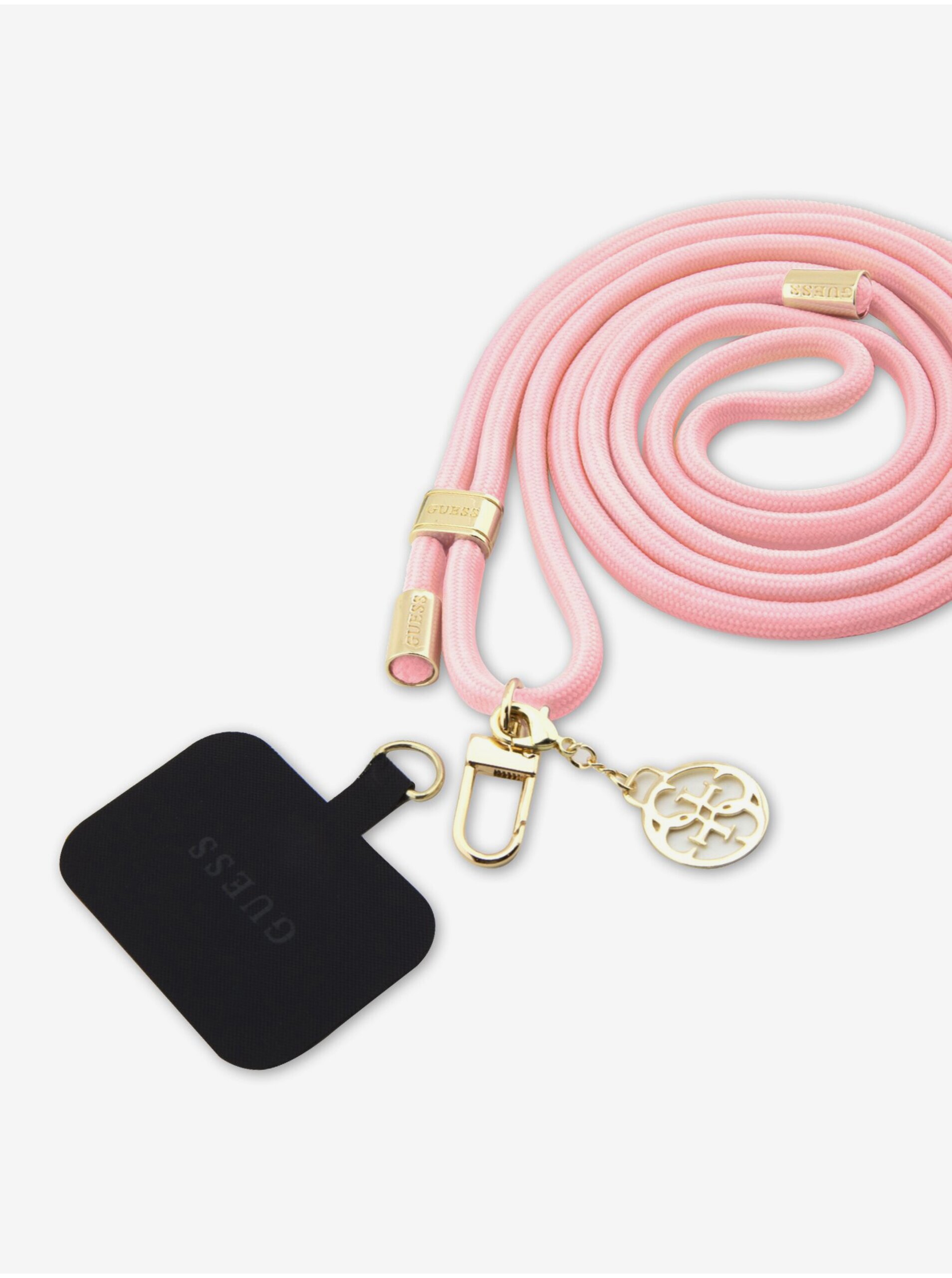 Levně Guess Crossbody Popruh Cord 4G Charm Gold/Pink