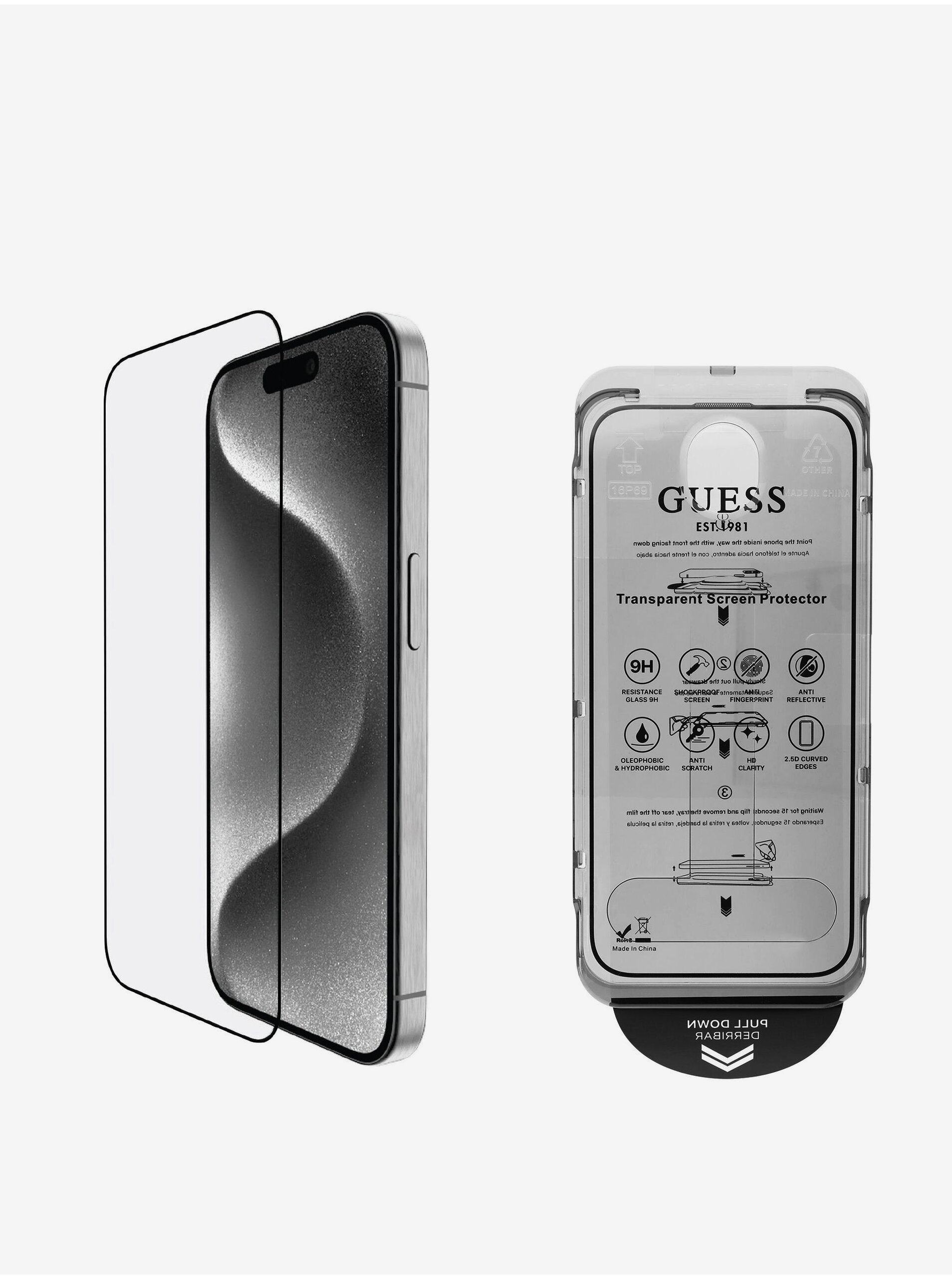 Levně Guess Tvrzené Sklo 2.5D pro iPhone 16 Pro Max Black