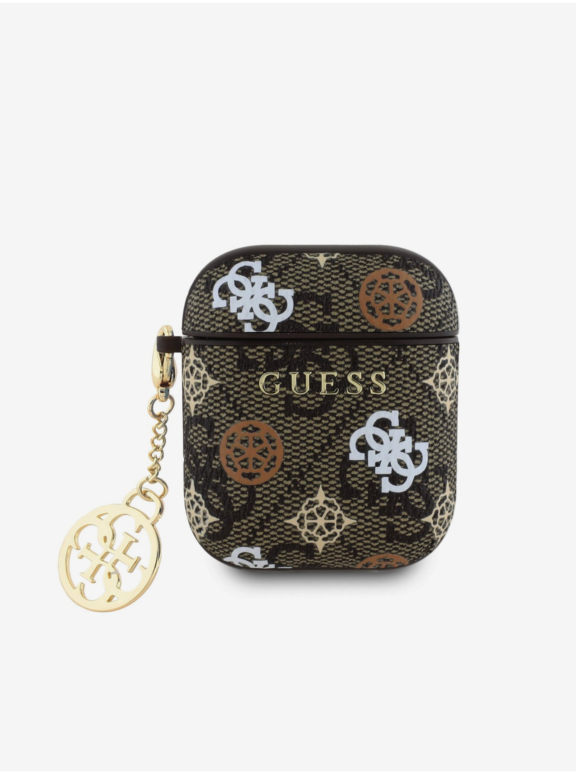 Levně Guess PU 4G Peony Charm Pouzdro pro AirPods 1/2 Brown