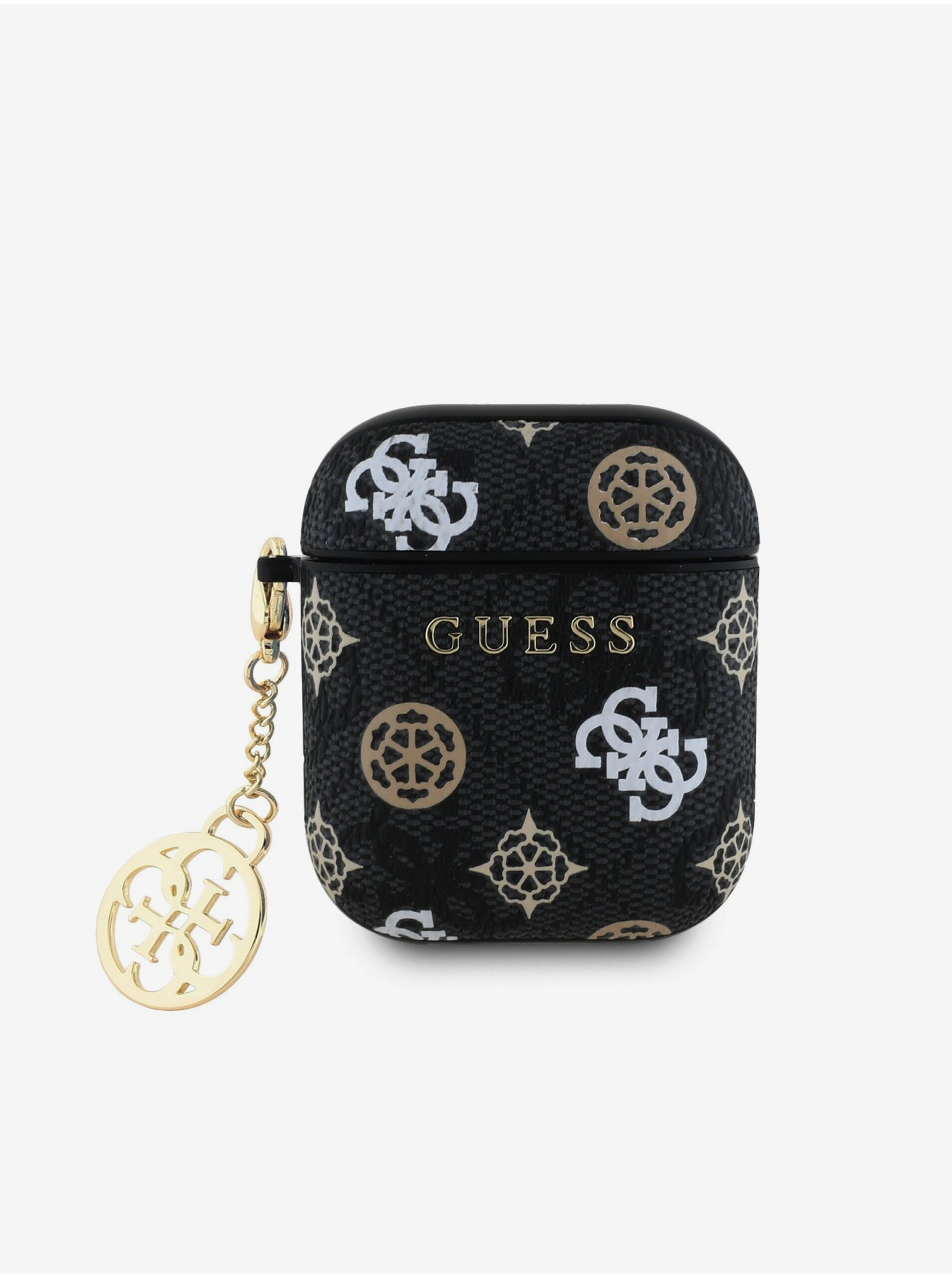 Levně Guess PU 4G Peony Charm Pouzdro pro AirPods 1/2 Black