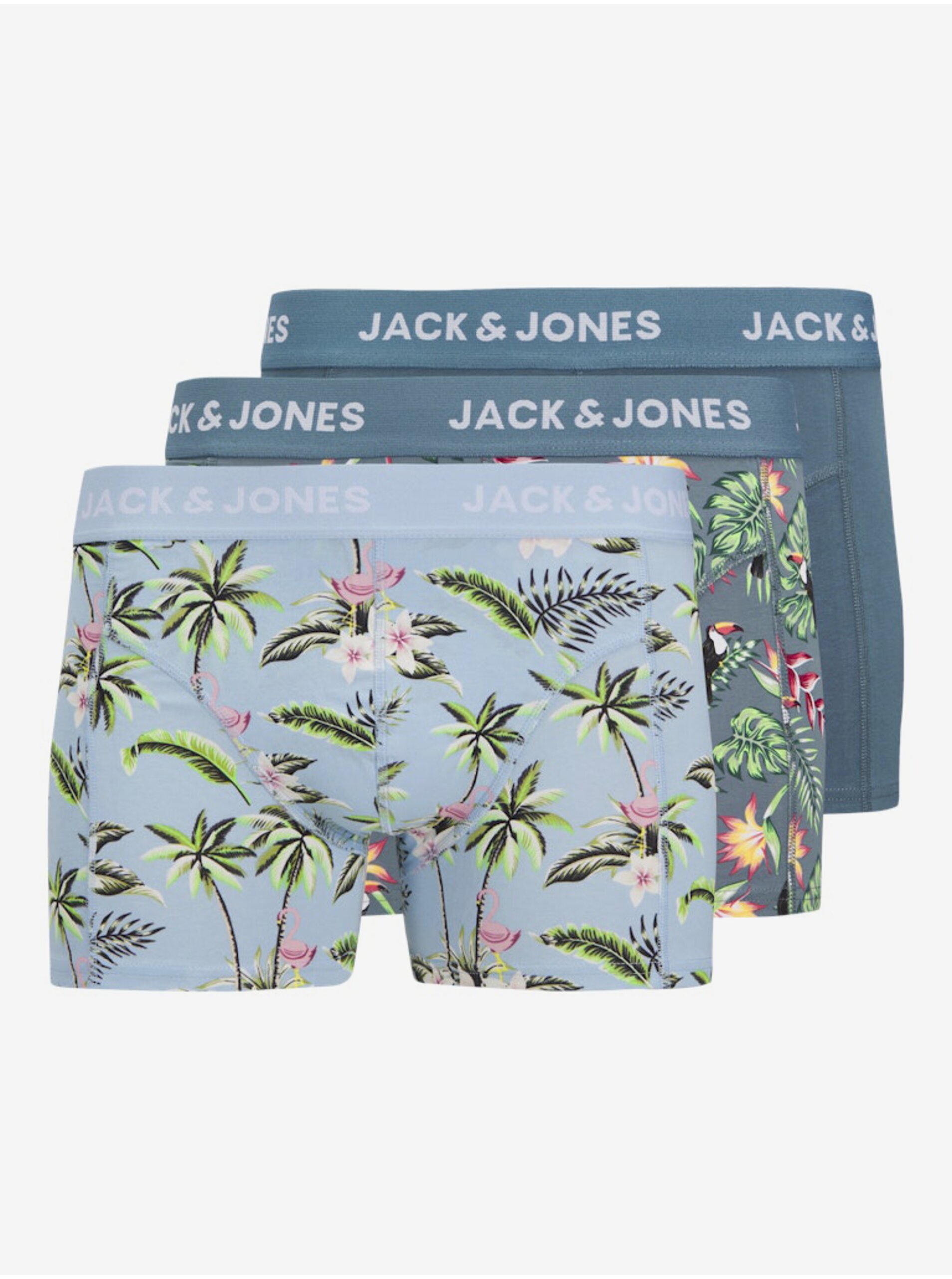 Sada tří pánských modrých boxerek Jack & Jones