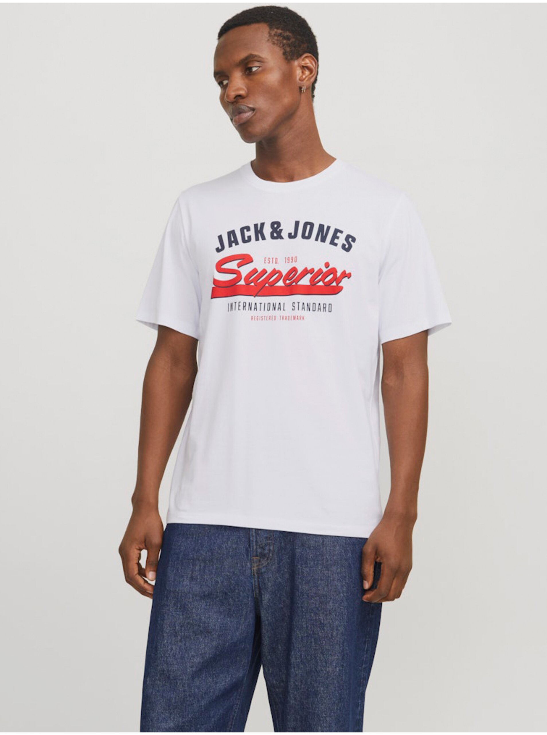 Bílé pánské tričko Jack & Jones Logo