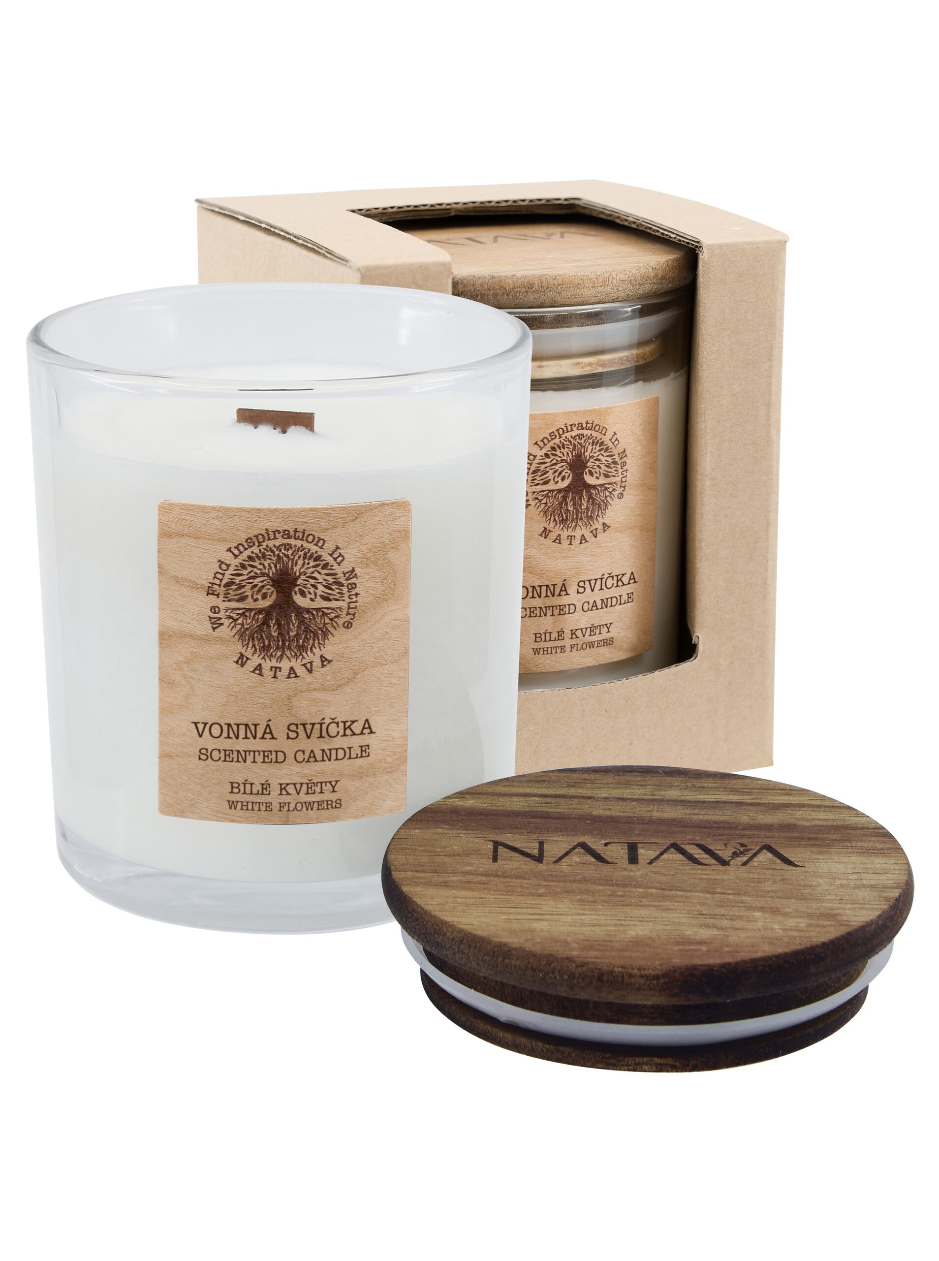 Lacno NATAVA Vonná sójová sviečka - Biele kvety 220 g