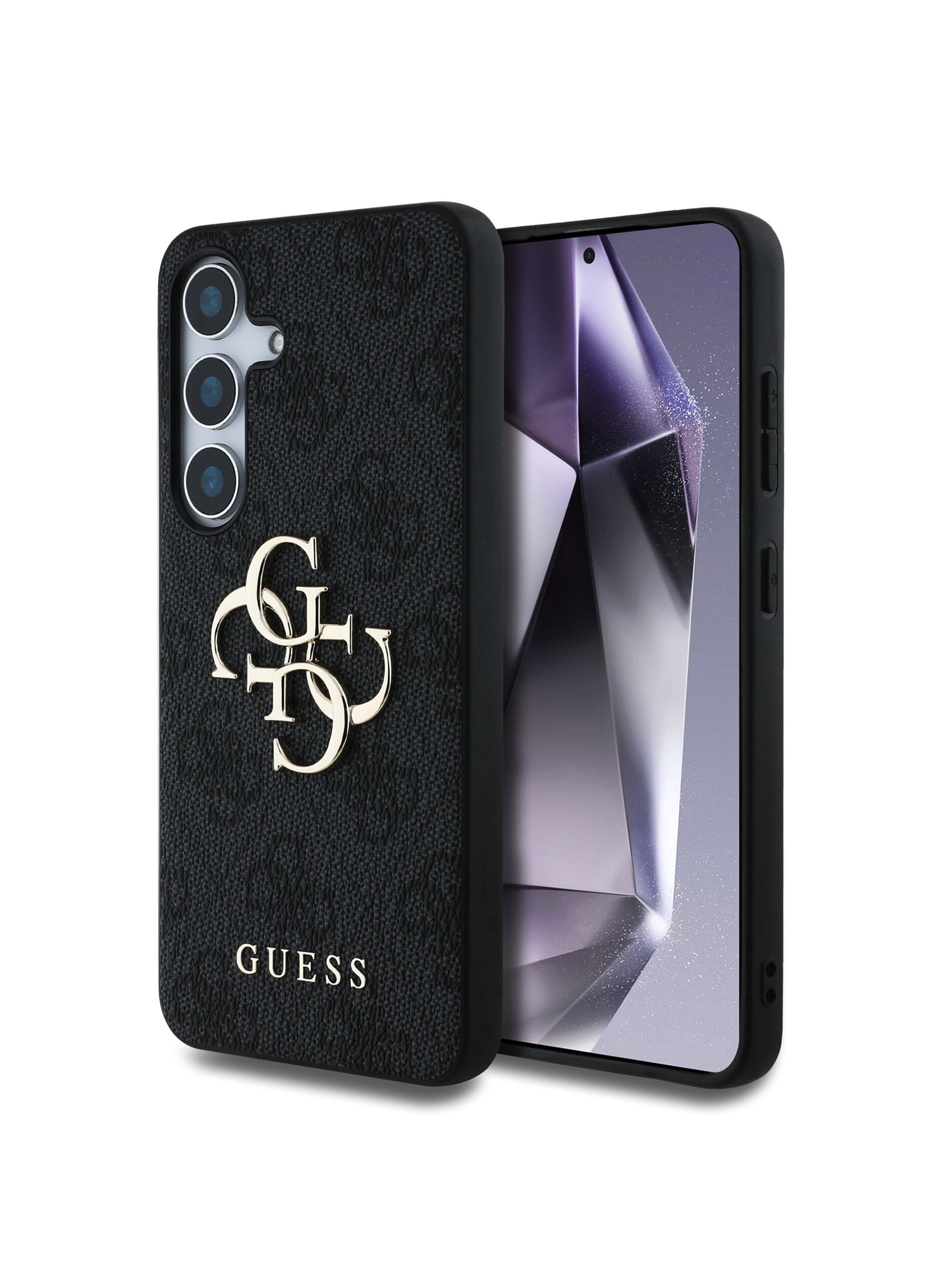 Levně Guess PU 4G Metal Logo Zadní Kryt pro Samsung Galaxy S25+ Grey