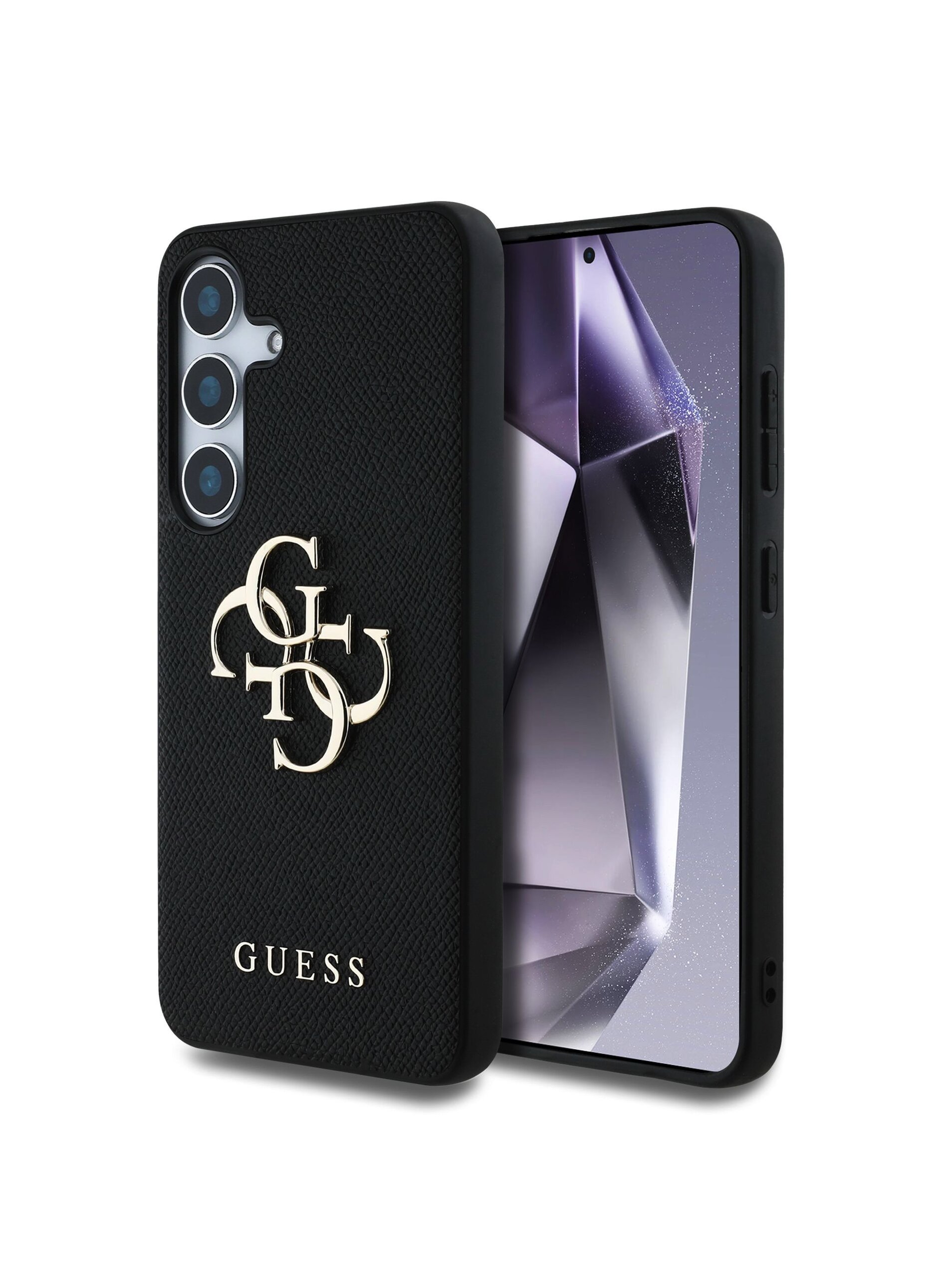 Levně Guess PU Grained 4G Metal Logo Zadní Kryt pro Samsung Galaxy S25+ Black