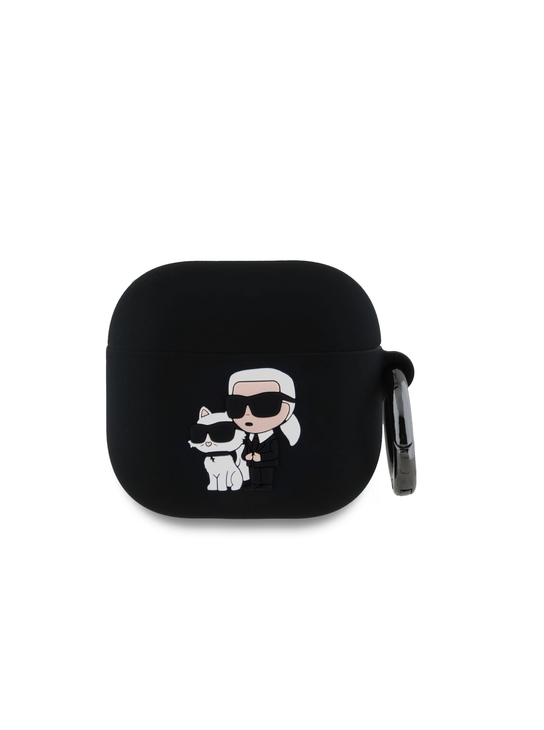 Karl Lagerfeld 3D Logo NFT Karl and Choupette Silikonové Pouzdro pro AirPods 4 Black