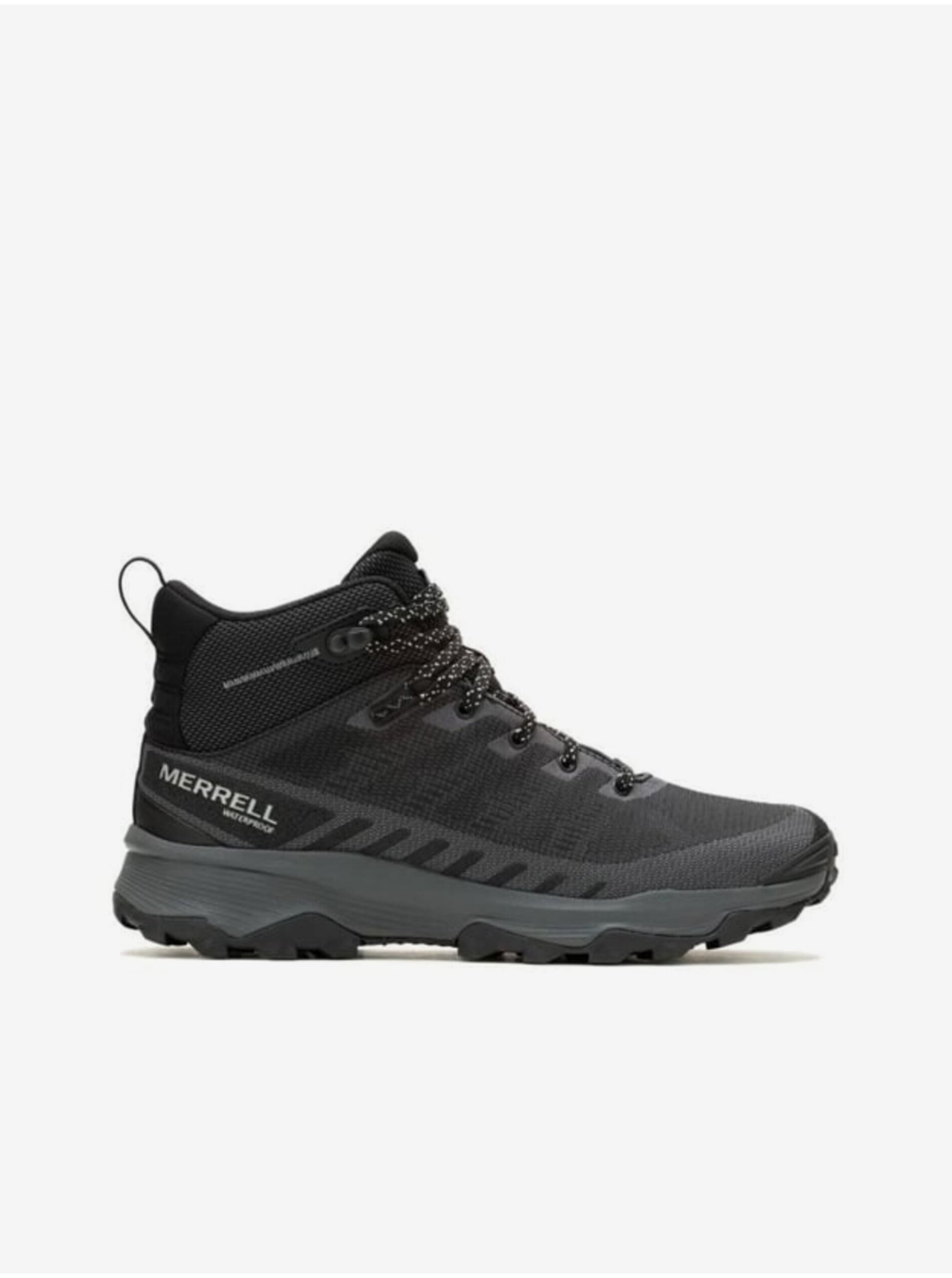 Lacno Čierne pánske členkové outdoorové tenisky MERRELL Speed ​​Eco Mid Waterproof