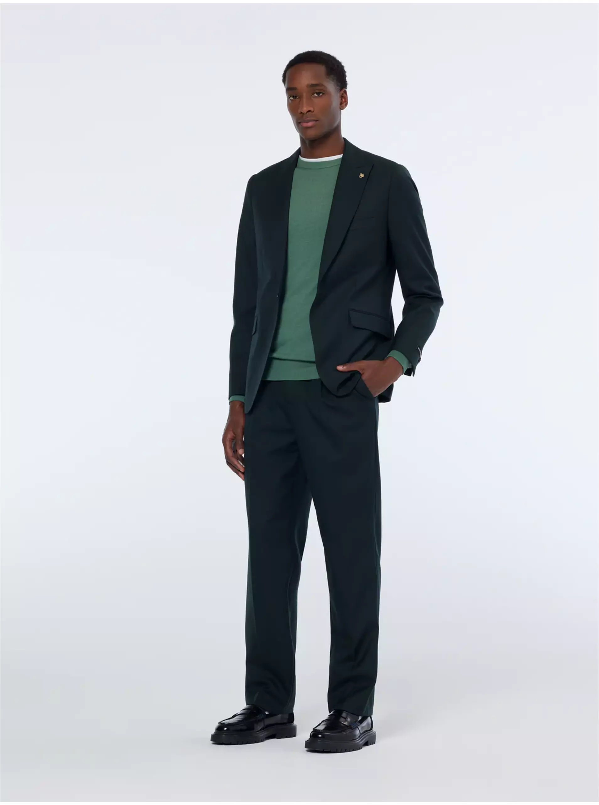 Tmavě zelené vlněné pánské sako Scotch & Soda