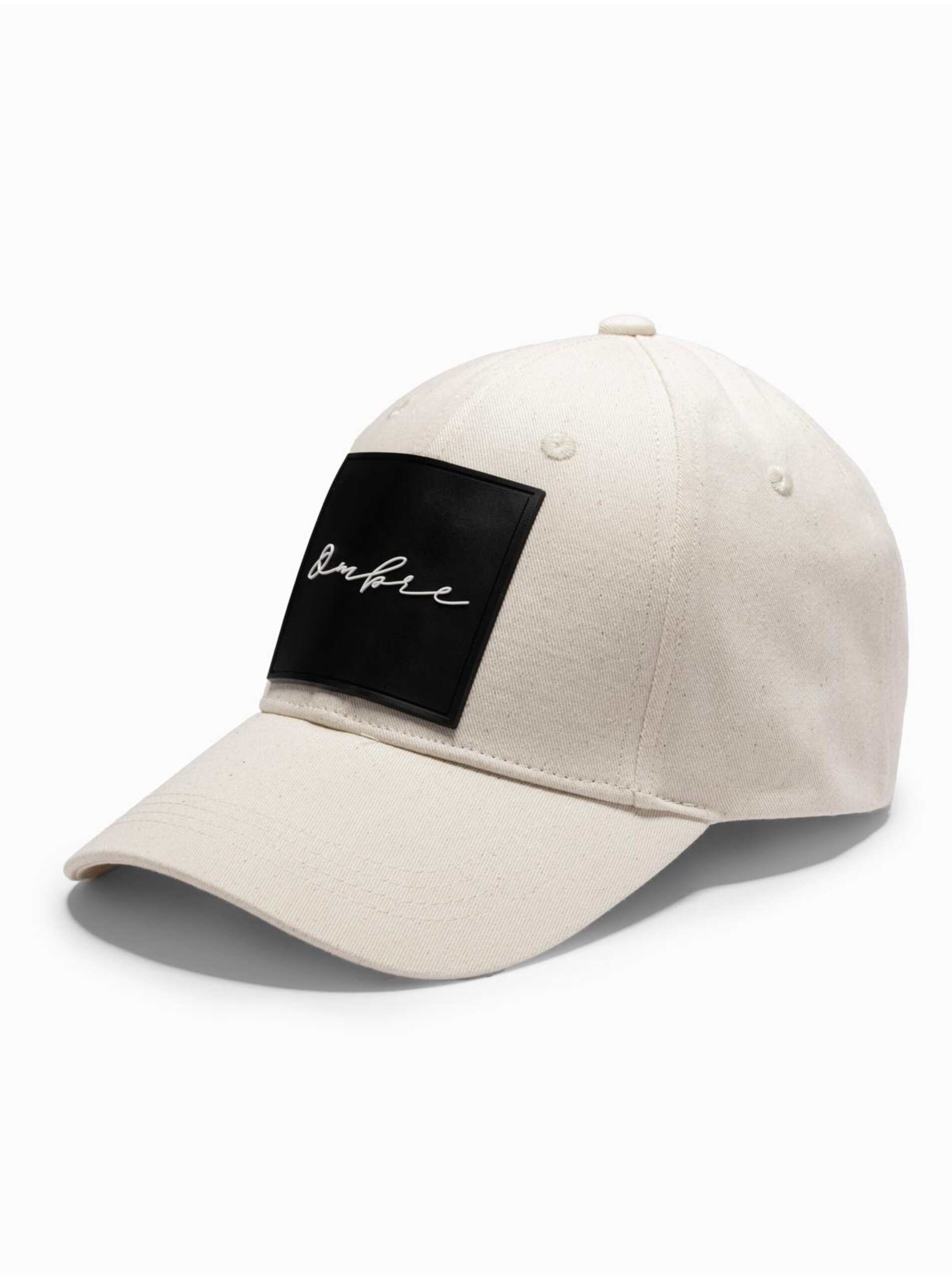 Pánská kšiltovka s velkou nášivkou krémová Ombre Clothing