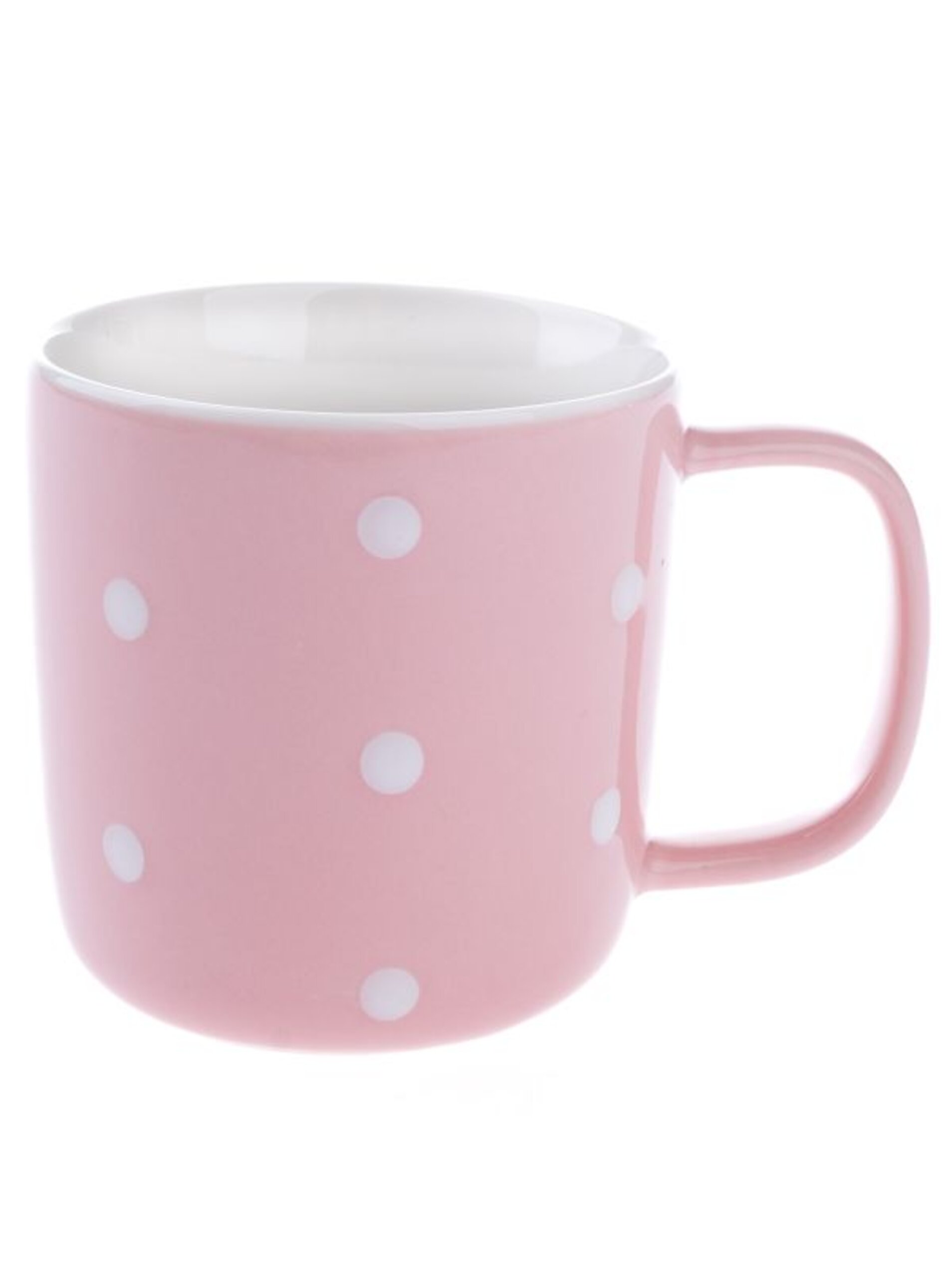Porcelánový hrnek, růžový s putníky, 370ml, 6/36