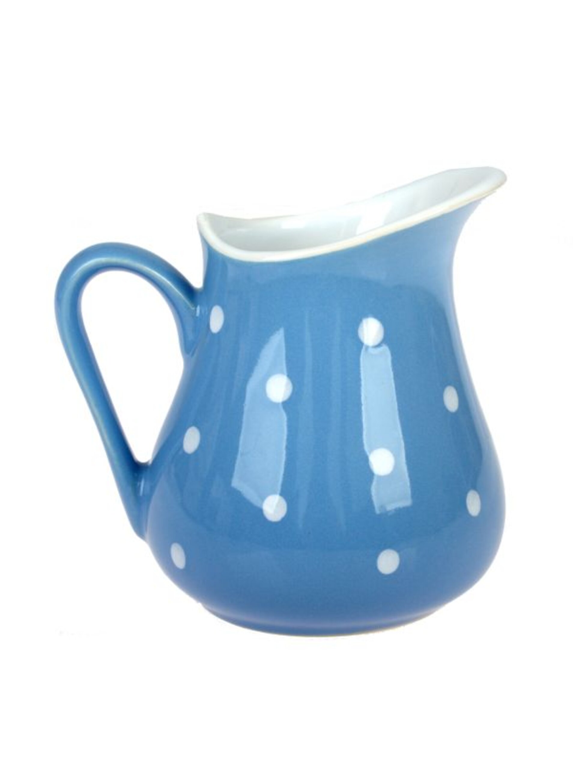 Keramický džbán - sv.modrá s puntíky, 500ml, 6/24