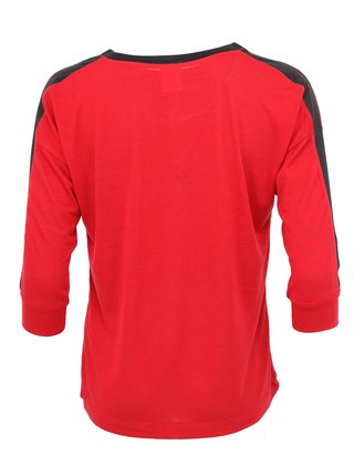 Červené tričko s leskými detailmi VERO MODA Letta