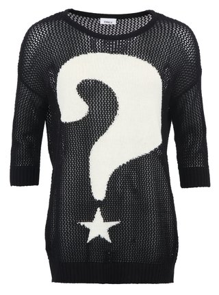 Čierny sveter s otáznikom ONLY Quéstion