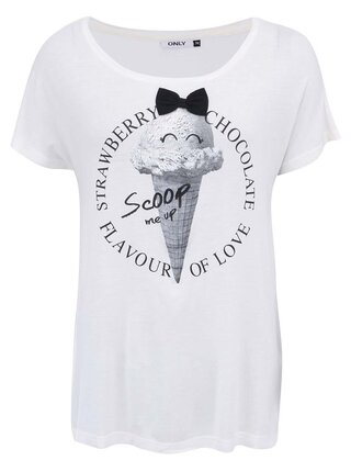 Krémové tričko so zmrzlinou ONLY Belle