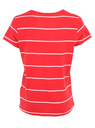 Červené pruhované tričko s krátkymi rukávmi VERO MODA Lise