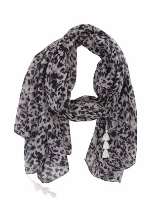 Šedo-černý leopardí šátek Pieces Jozo