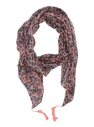 Šedo-růžový leopardí šátek Pieces Jozo
