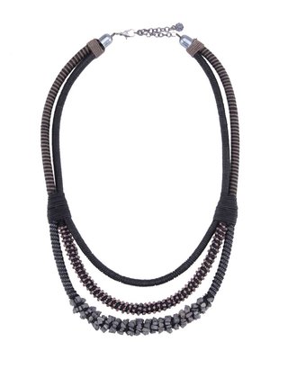 Šedo-černý náhrdelník Pieces Jombo